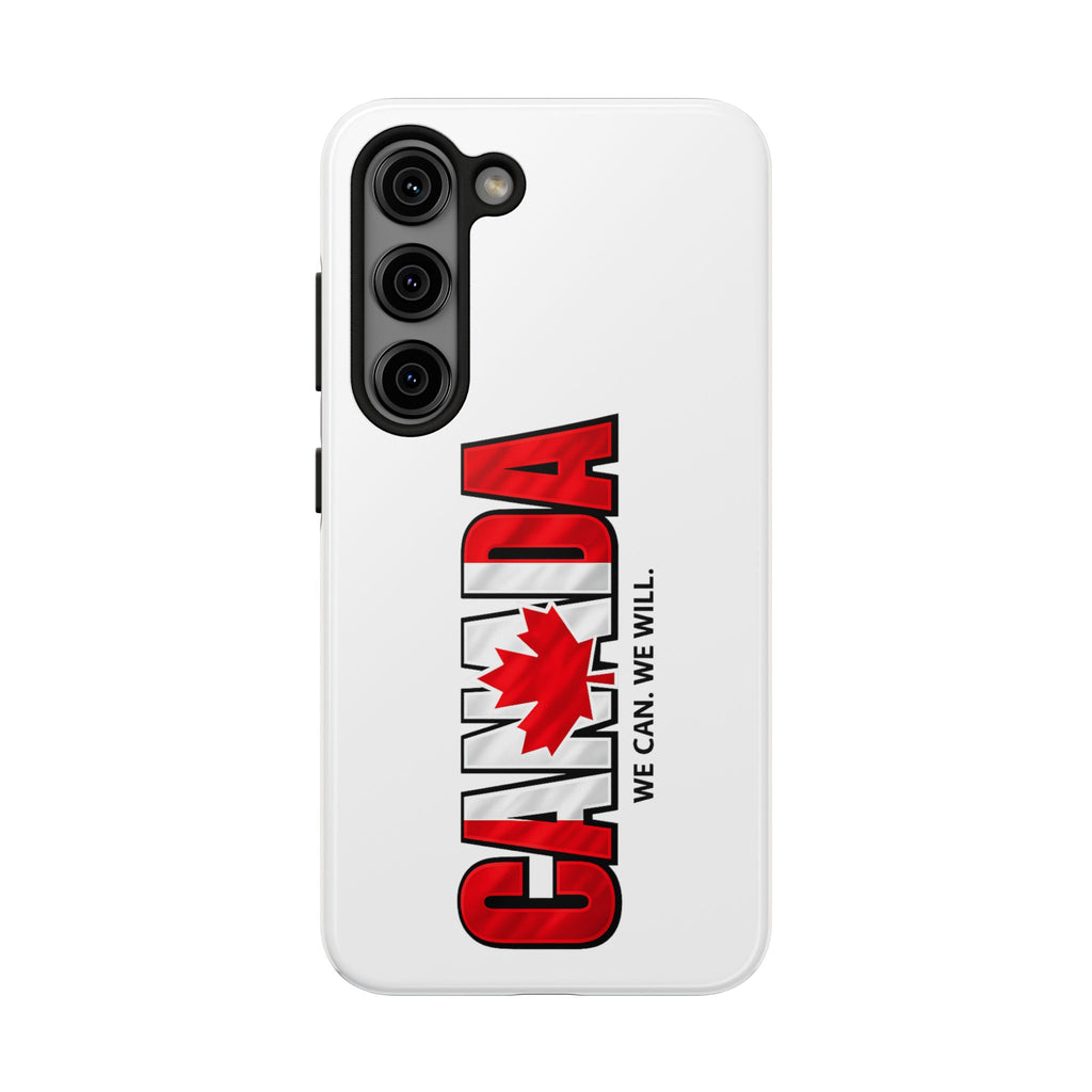 Canada Maple Leaf Phone Case | Canada text with red leaf, we can we will, Protective, Glossy, World Cup 2026