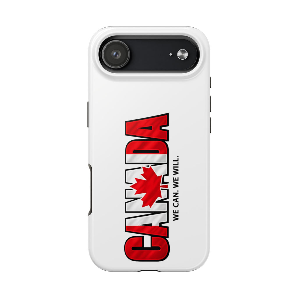 Canada Maple Leaf Phone Case | Canada text with red leaf, we can we will, Protective, Glossy, World Cup 2026