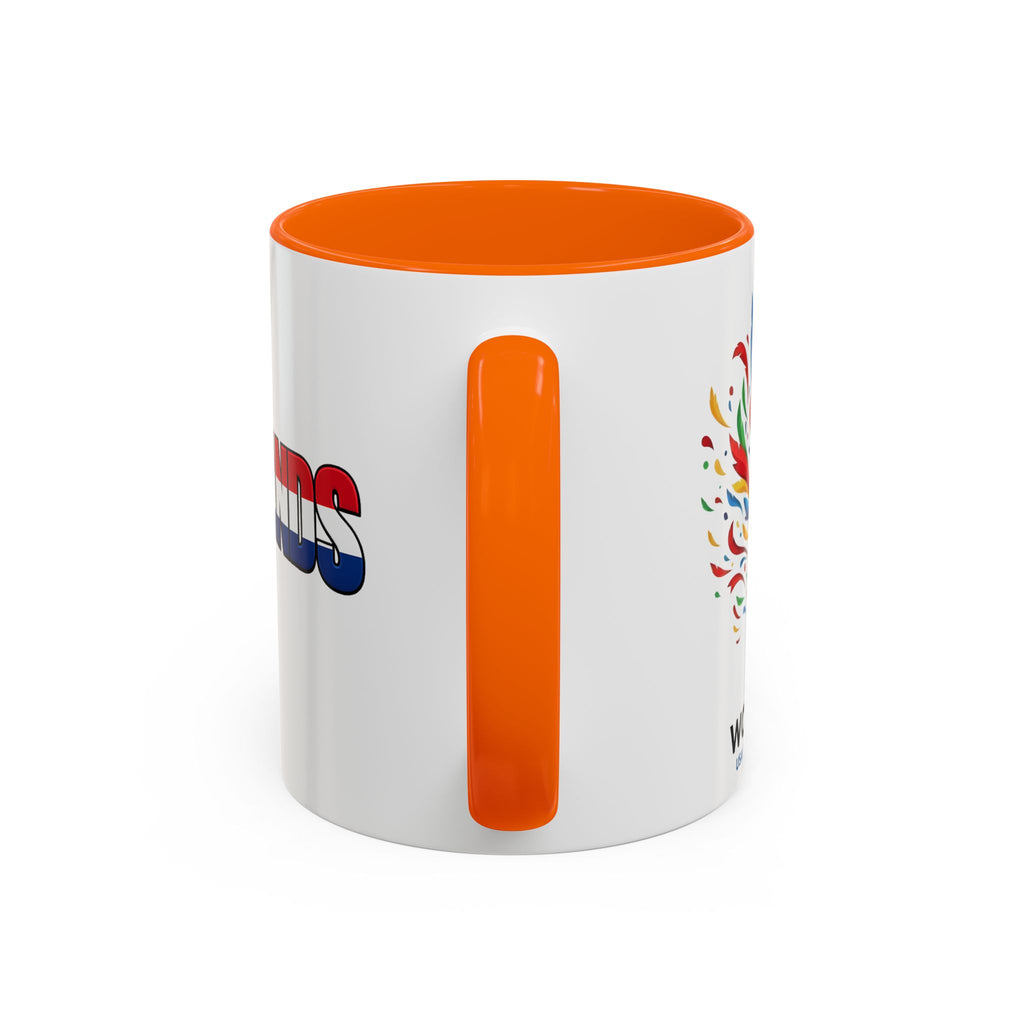Netherlands Flag Text Coffee Mug | Accent 11oz 15oz, World Cup 2026, Gift for Dad
