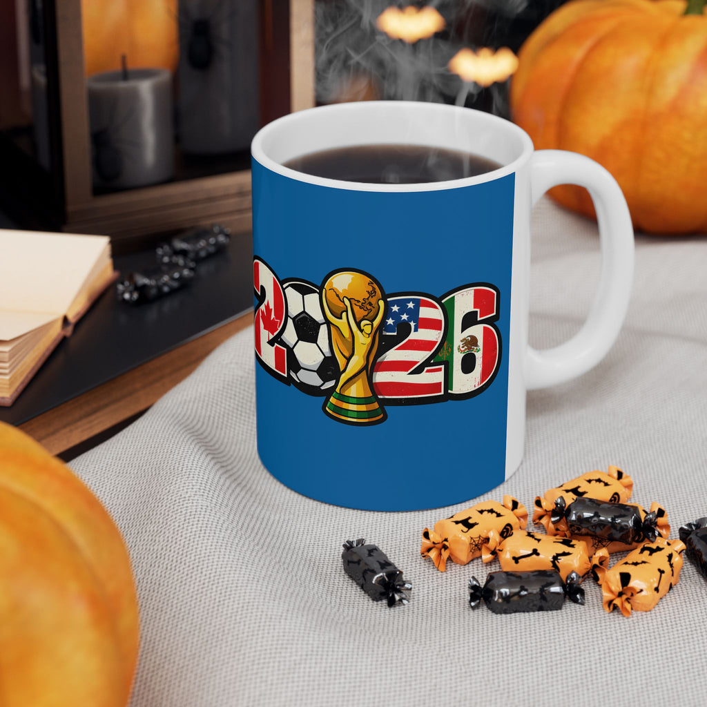 Scotland World Cup 2026 Mug, Blue Ceramic Cup, Scotland Flag, Soccer Fan Gift