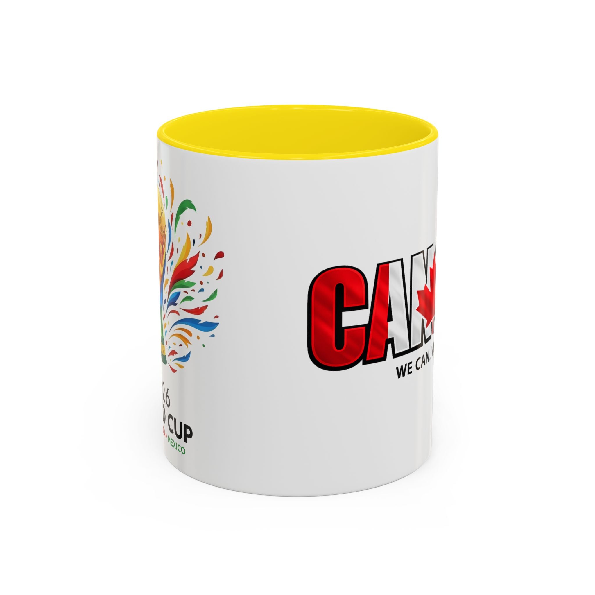 Canada Maple Leaf Text Coffee Mug | We Can. We Will. World Cup 2026, Canada Flag, Gift for Dad
