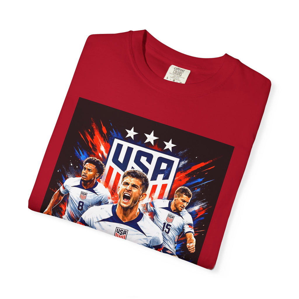 USA Soccer Players Team USA T-Shirt | 2026 World Cup Back Trophy Design, USA Flag, Gift for him, Collectible