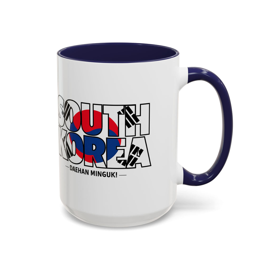 South Korea flag text Accent Coffee Mug | Korean travel souvenir, Soccer World Cup 2026, Gifts for Dad