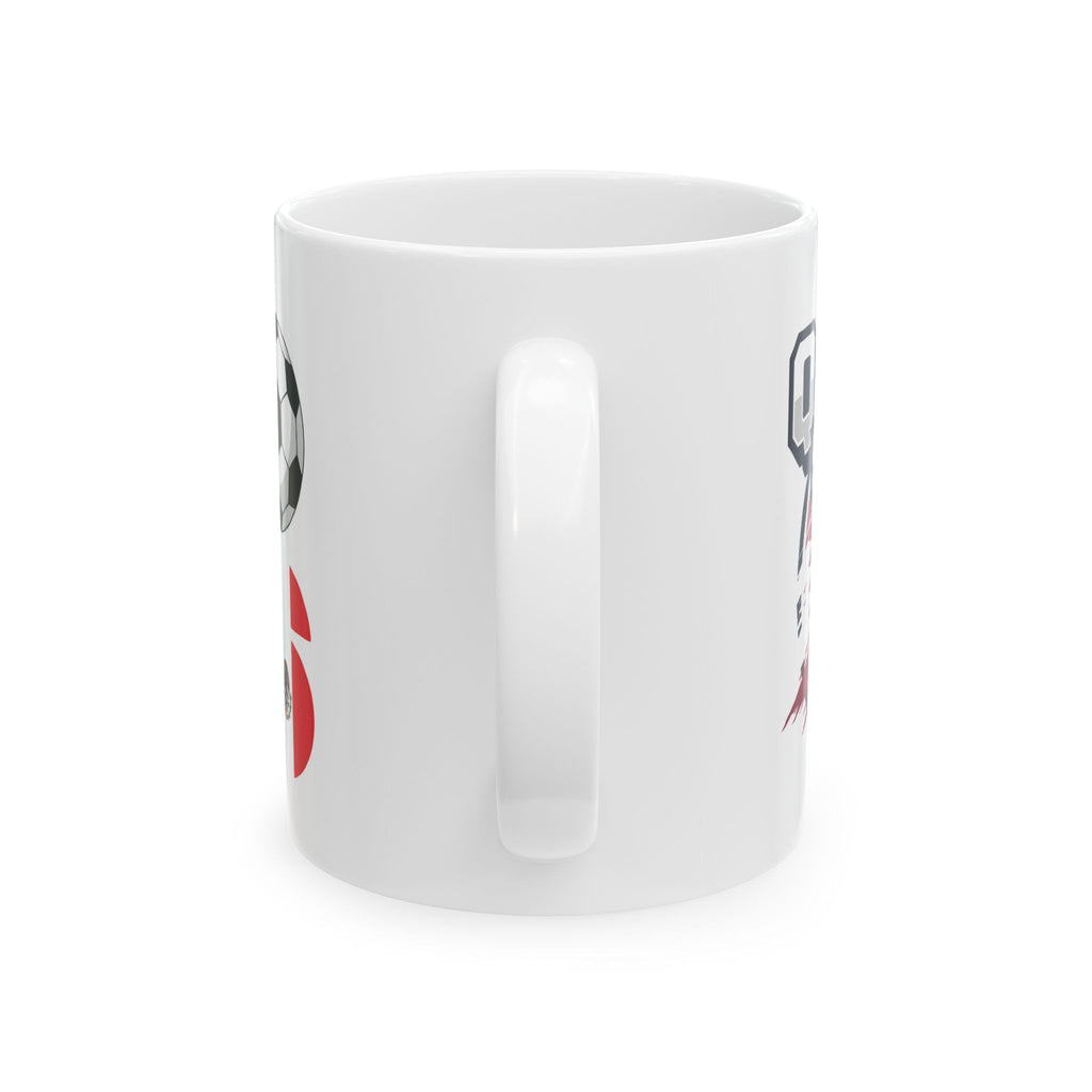 Qatar Soccer Badge Mug | Soccer Ball Logo Coffee Cup, World Cup 2026 Coffee Mugs, Qatar Fan