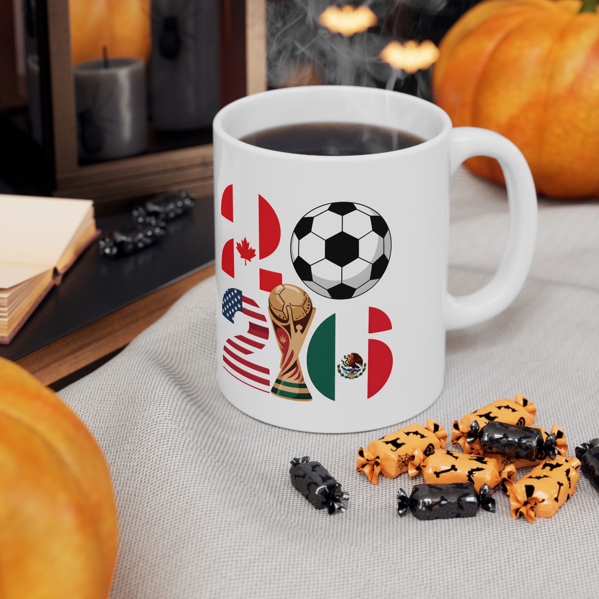 Japan Soccer Flag Mug | Soccer Ball, World Cup 2026 Coffee Mugs, Gift For Dad,