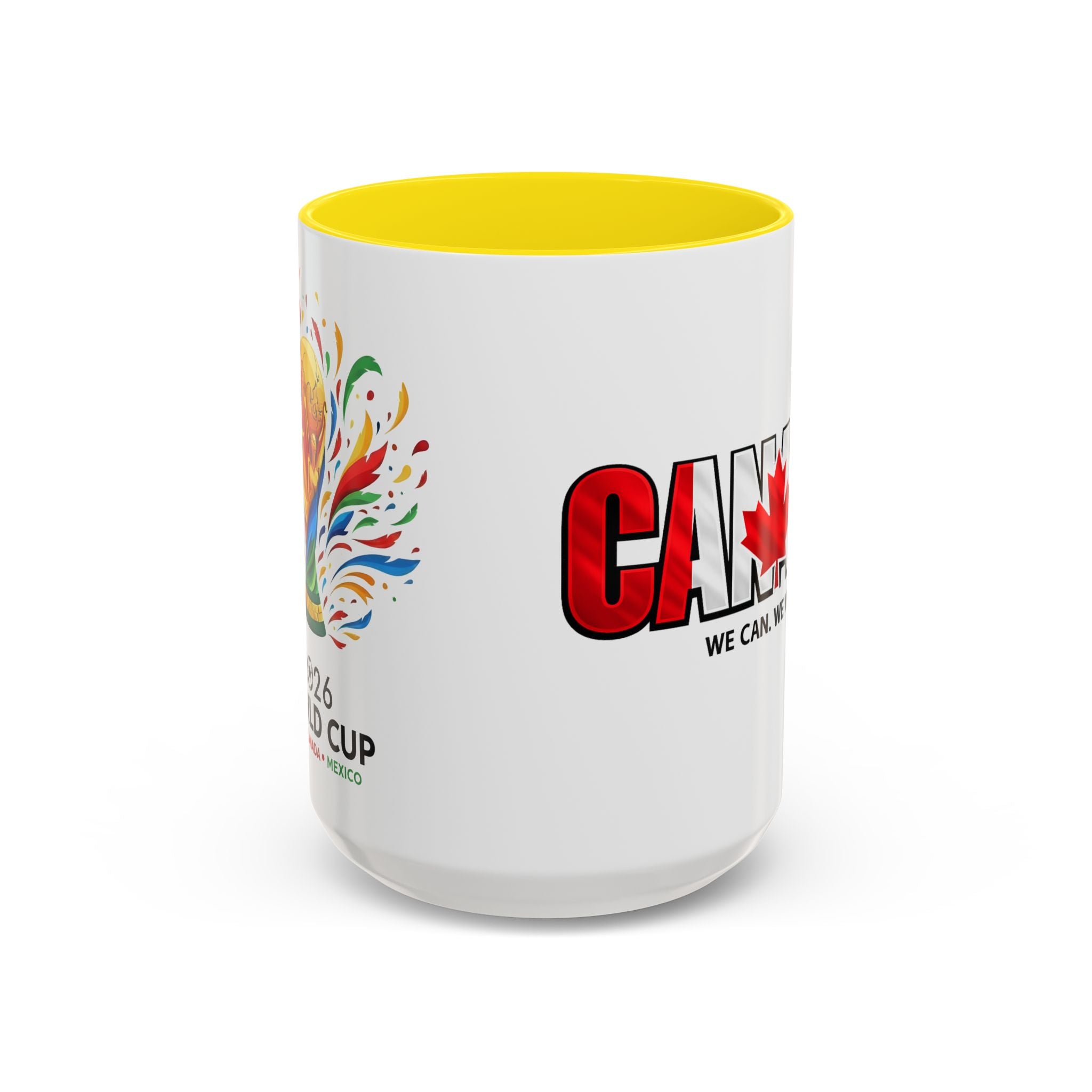 Canada Maple Leaf Text Coffee Mug | We Can. We Will. World Cup 2026, Canada Flag, Gift for Dad