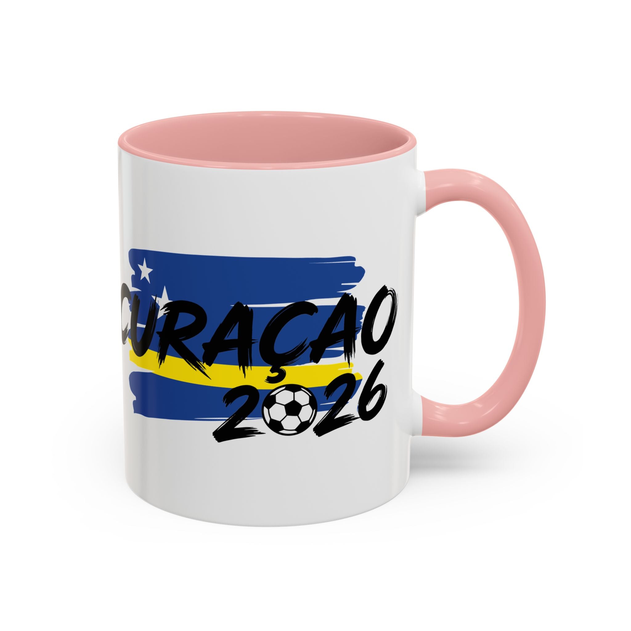 Curaçao 2026 Soccer Flag Accent Coffee Mug | 11oz 15oz,Soccer World Cup 2026, Gift For Dad