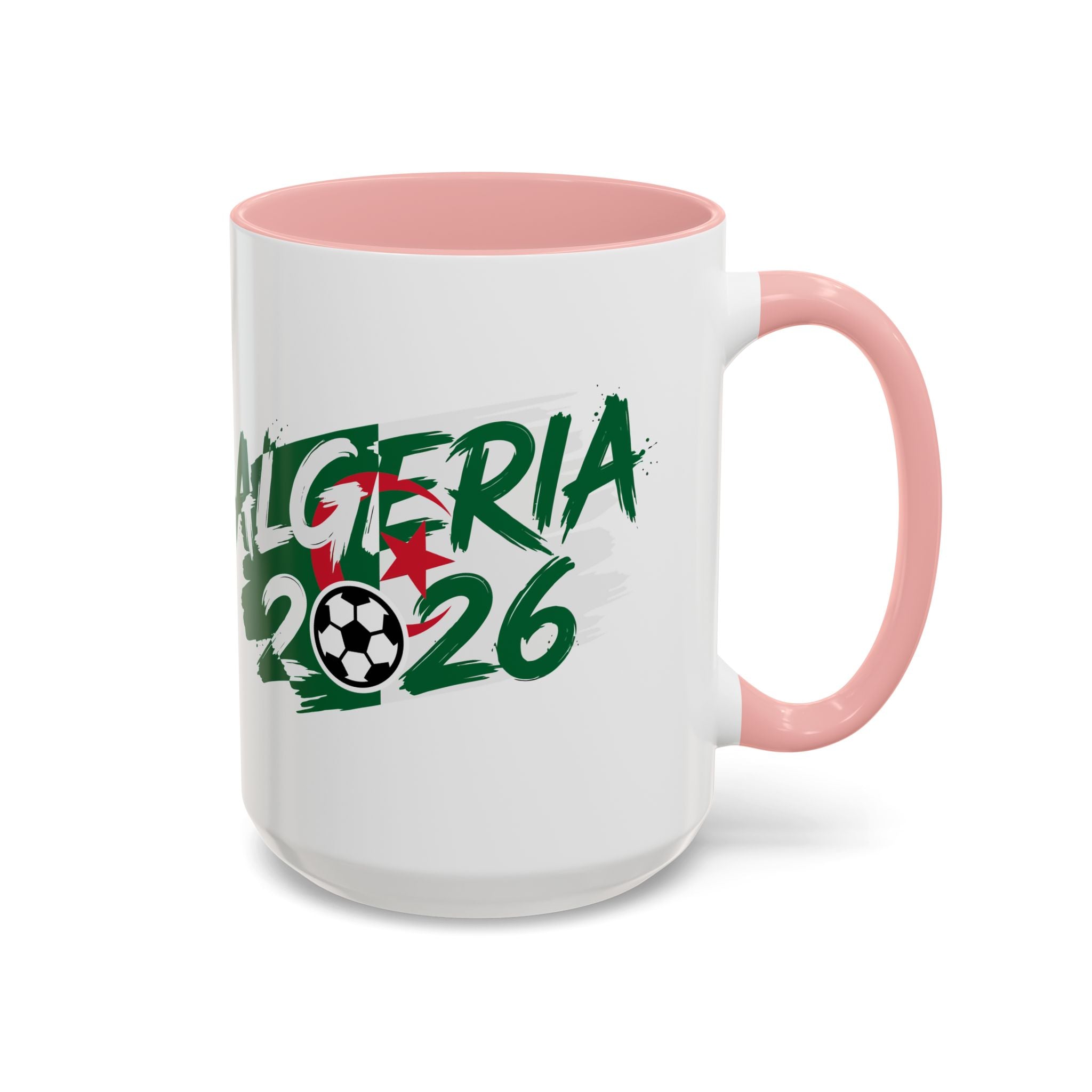 Algeria 2026 Soccer Logo Accent Coffee Mug | 11oz 15oz, Soccer World Cup 2026, Gifts for Dad