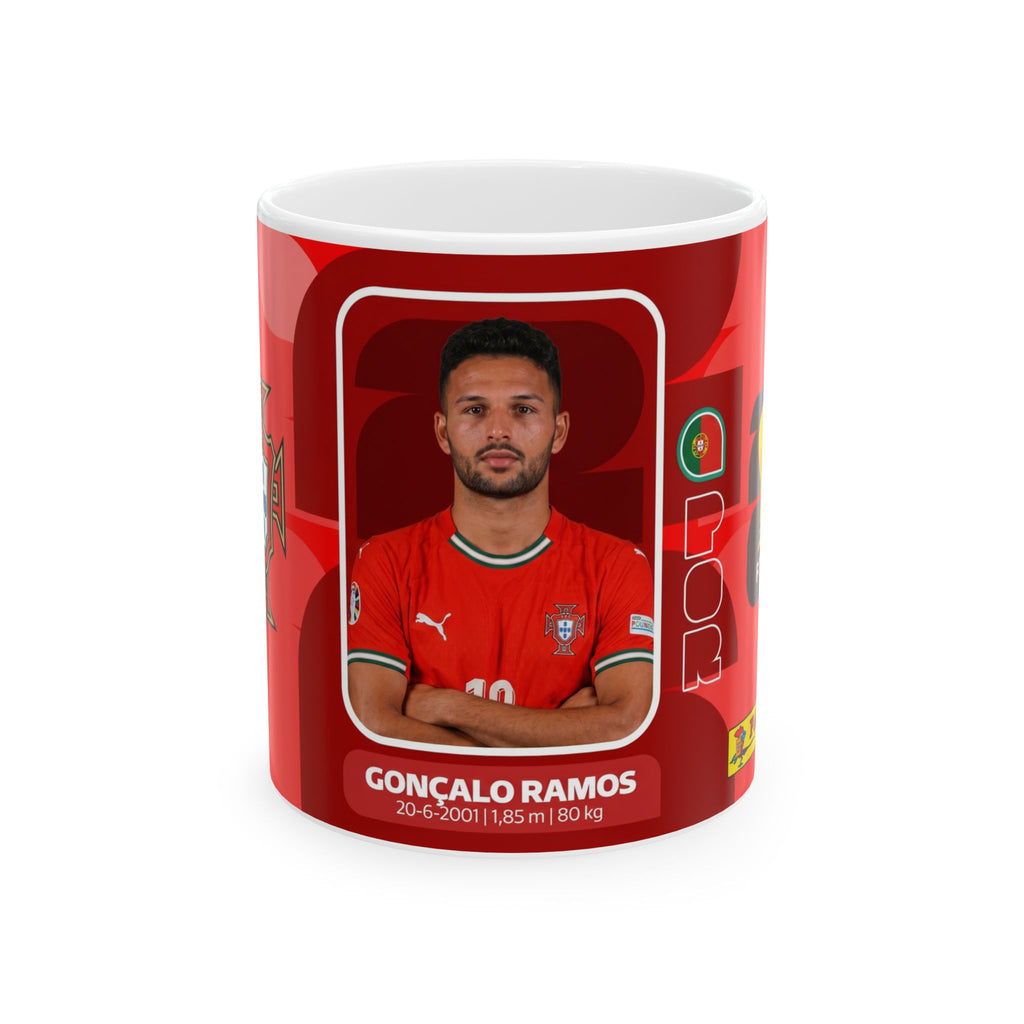 Portugal Soccer Player Goncalo Ramos Ceramic Mug (11oz, 15oz), World Cup 2026 Mugs