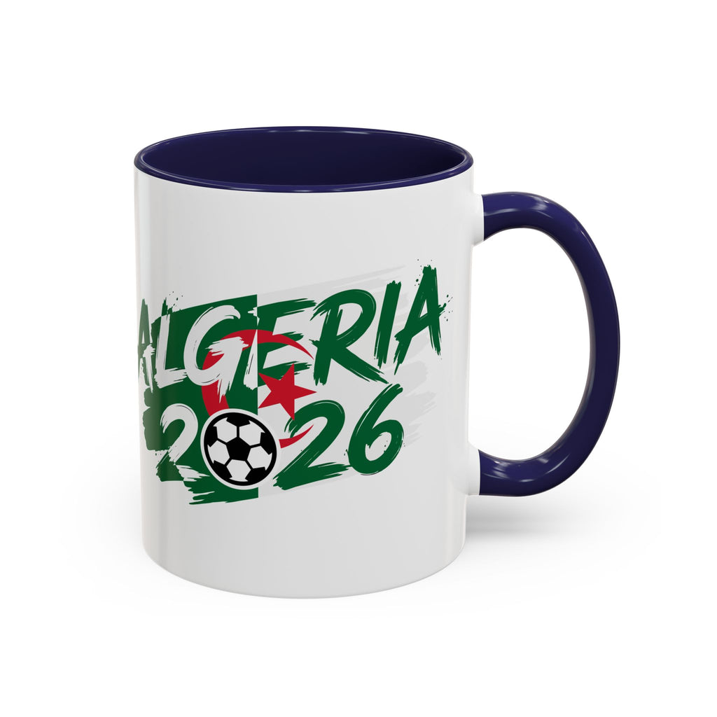 Algeria 2026 Soccer Logo Accent Coffee Mug | 11oz 15oz, Soccer World Cup 2026, Gifts for Dad