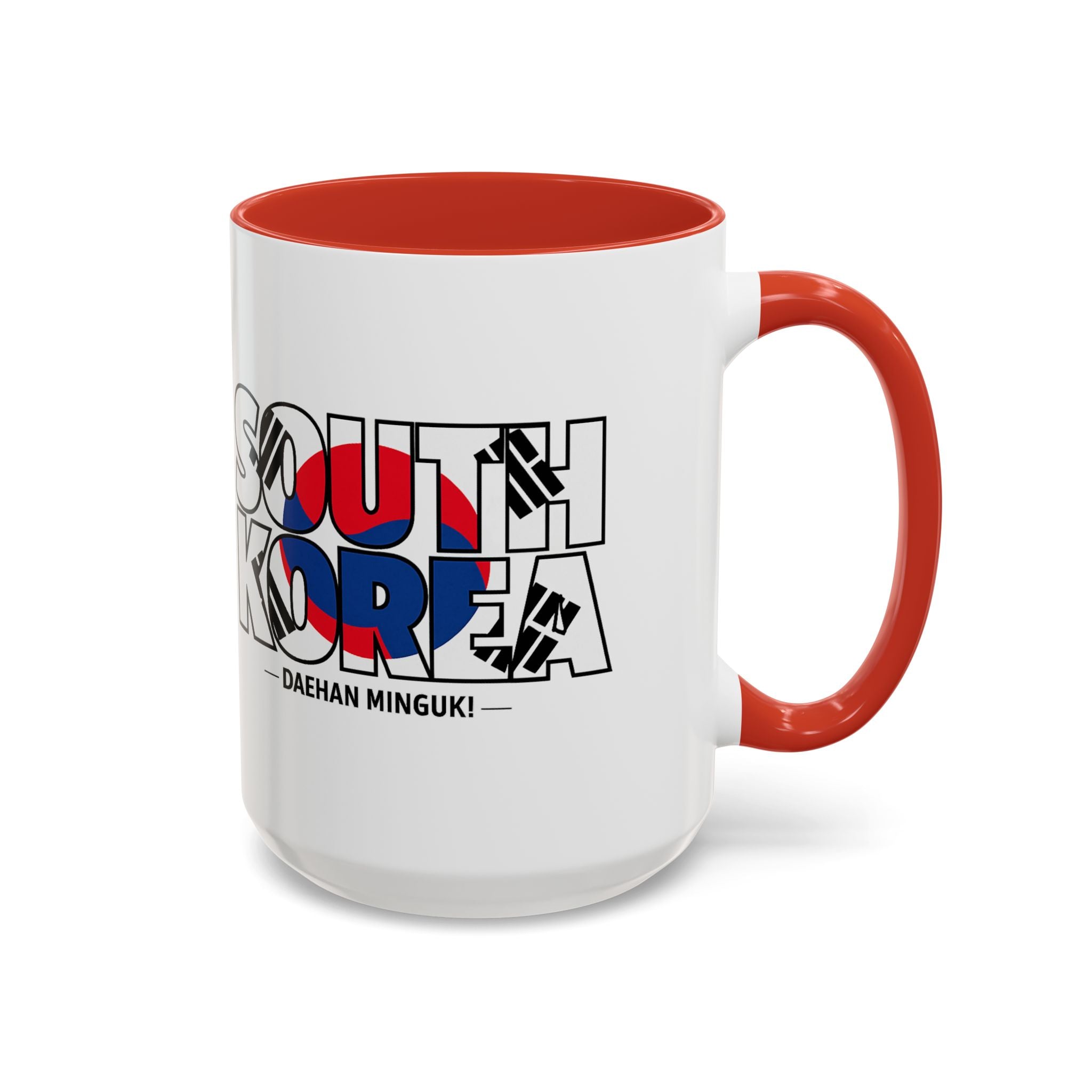 South Korea flag text Accent Coffee Mug | Korean travel souvenir, Soccer World Cup 2026, Gifts for Dad