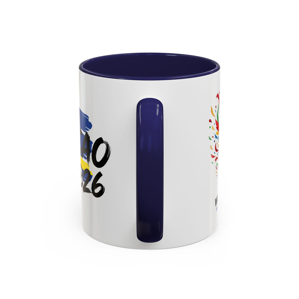 Curaçao 2026 Soccer Flag Accent Coffee Mug | 11oz 15oz,Soccer World Cup 2026, Gift For Dad