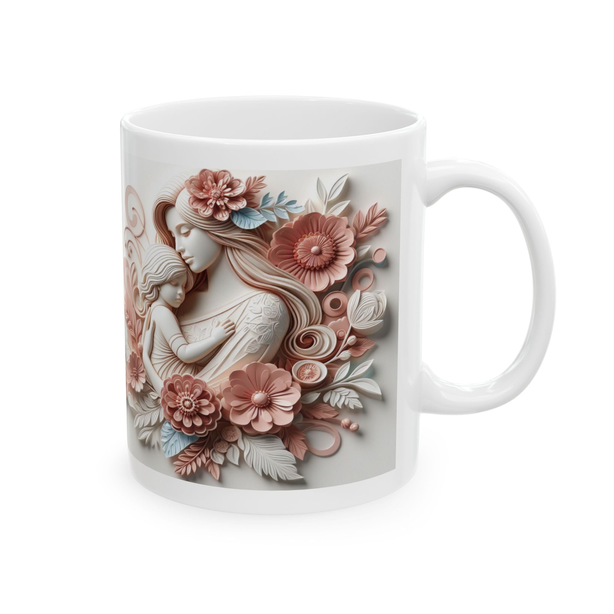 Vintage Angel Illustration Mug | Floral Cherub Ceramic Mug, Mother's Day Sale