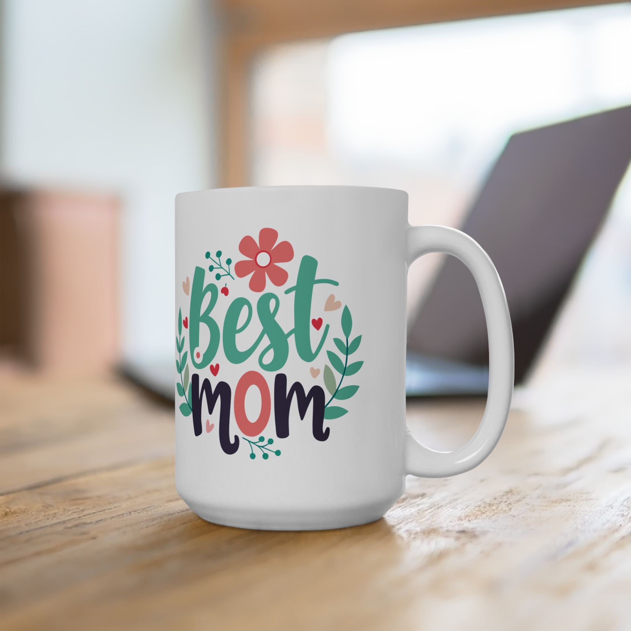 Best Mom floral wreath Mug | Ceramic coffee cup, Mother's Day, Gift For Mom