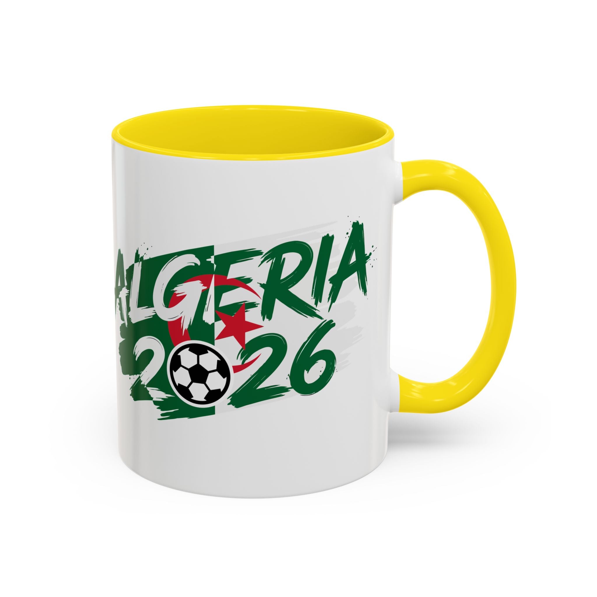 Algeria 2026 Soccer Logo Accent Coffee Mug | 11oz 15oz, Soccer World Cup 2026, Gifts for Dad