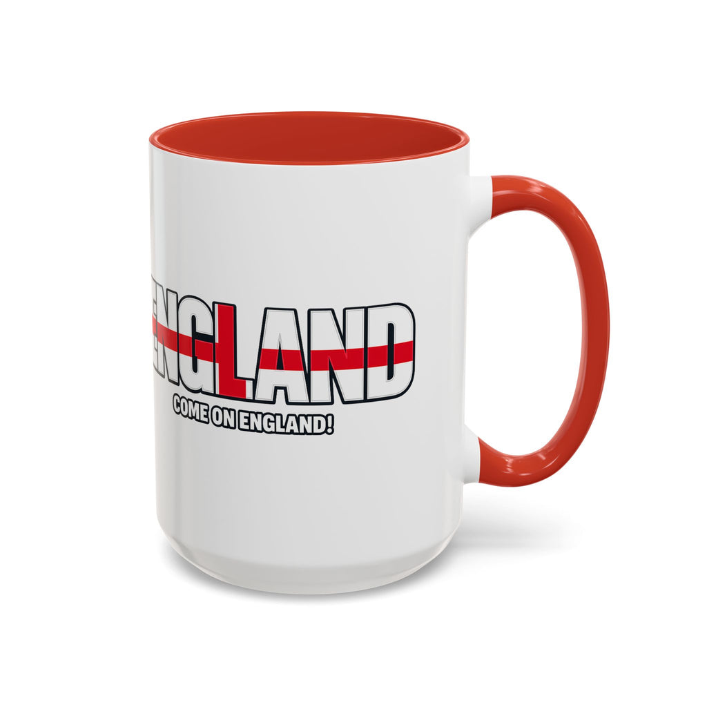 England Flag Typography Accent Coffee Mug | Come On England, World Cup 2026, Gift for Dad