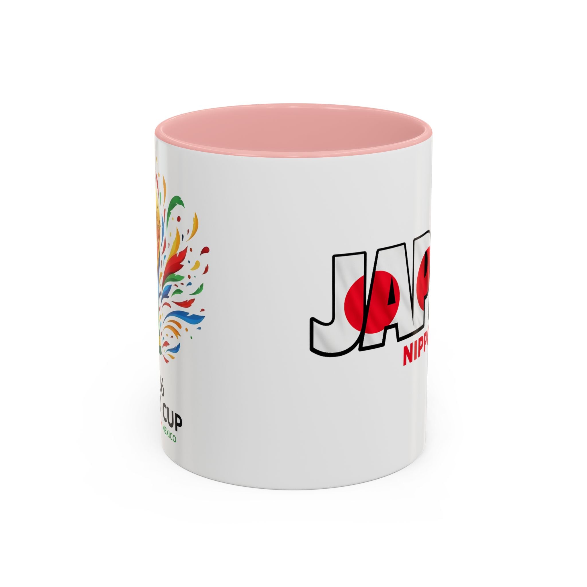 Japan Nippon Text Accent Mug | Flag Lettering Coffee Cup, World Cup 2026, Gift for Dad