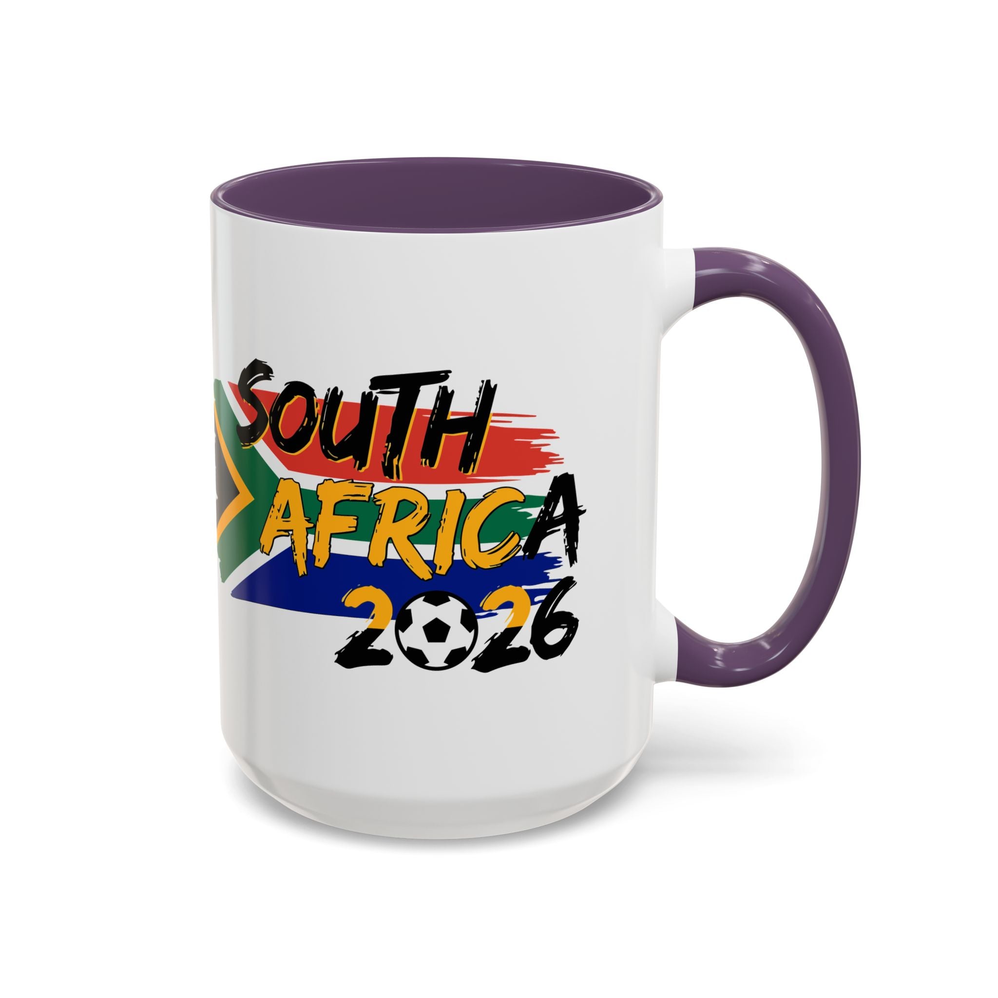 South Africa 2026 Soccer Flag Accent Coffee Mug | 11oz 15oz, Soccer World Cup 2026, Gift for Dad