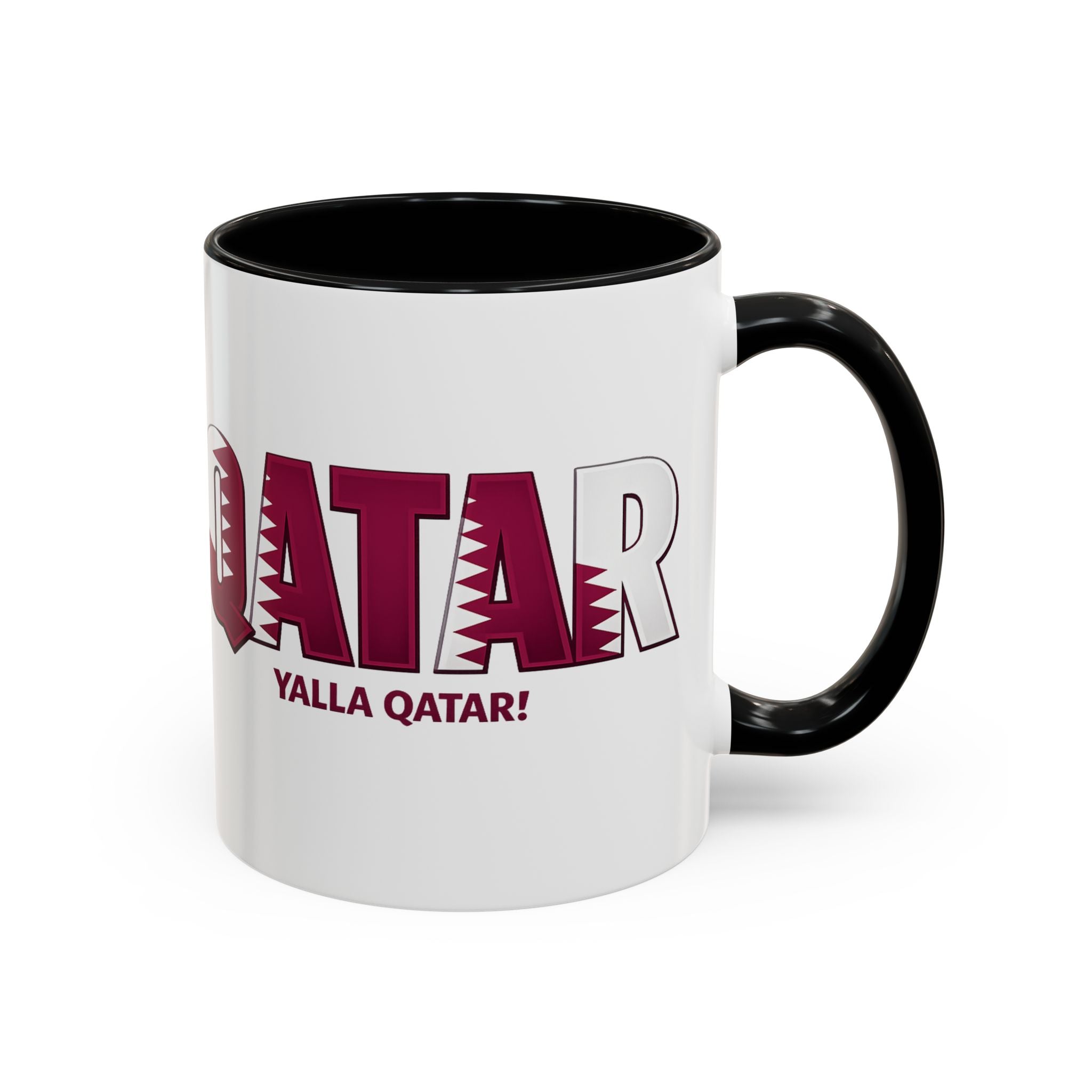 QATAR Yalla Qatar! Accent Coffee Mug | 11oz 15oz, Soccer World Cup 2026, Gifts for Dad