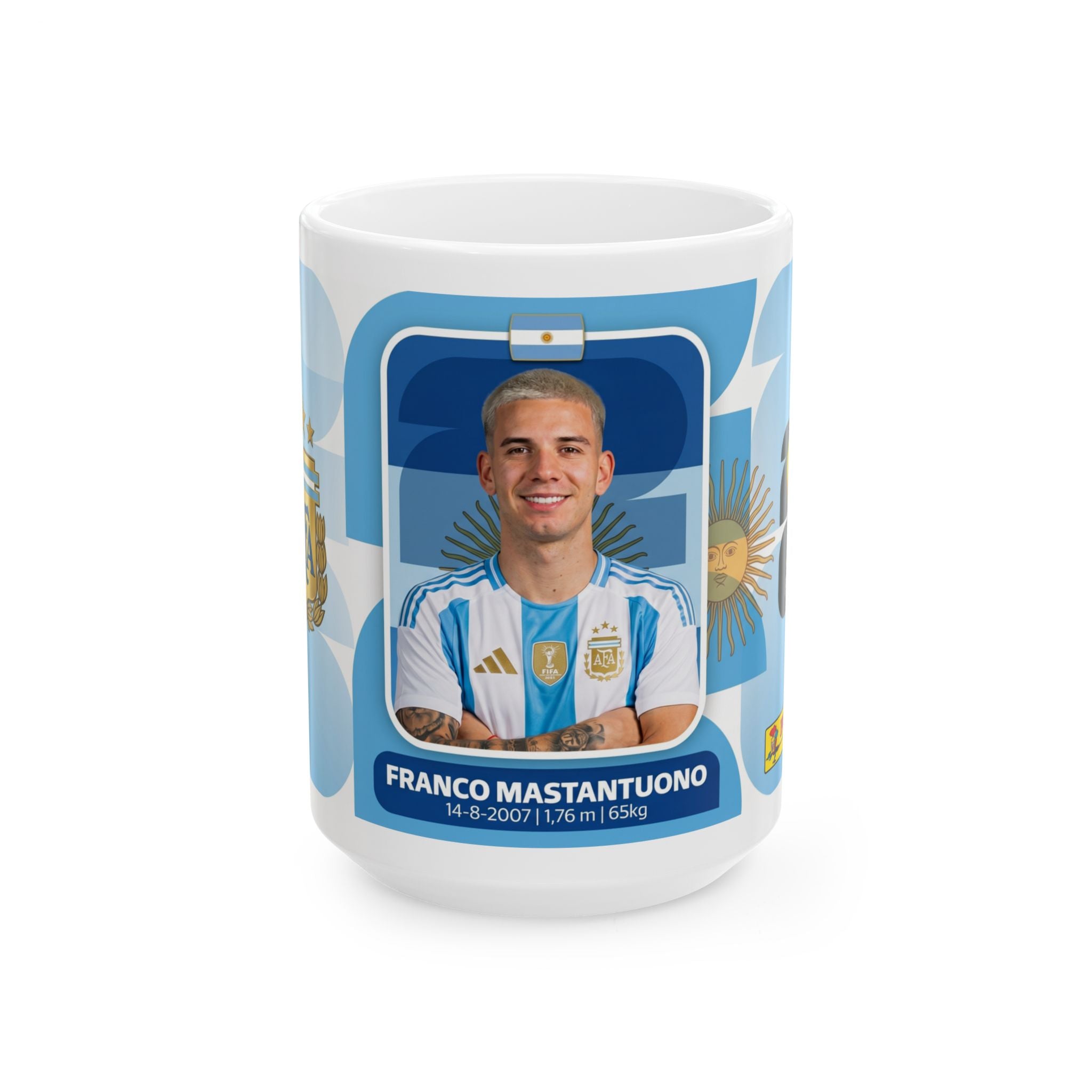 Argentina Soccer Player Franco Mastantuono' Mug — Fan Gift (11oz/15oz), World Cup 2026 Mugs