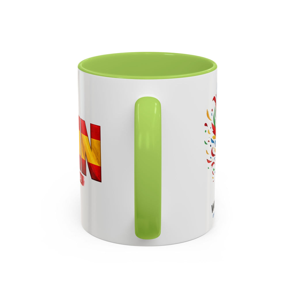 Spain Flag Word Mug | Accent Coffee Mug 11oz 15oz, Soccer World Cup 2026, Gift for Dad