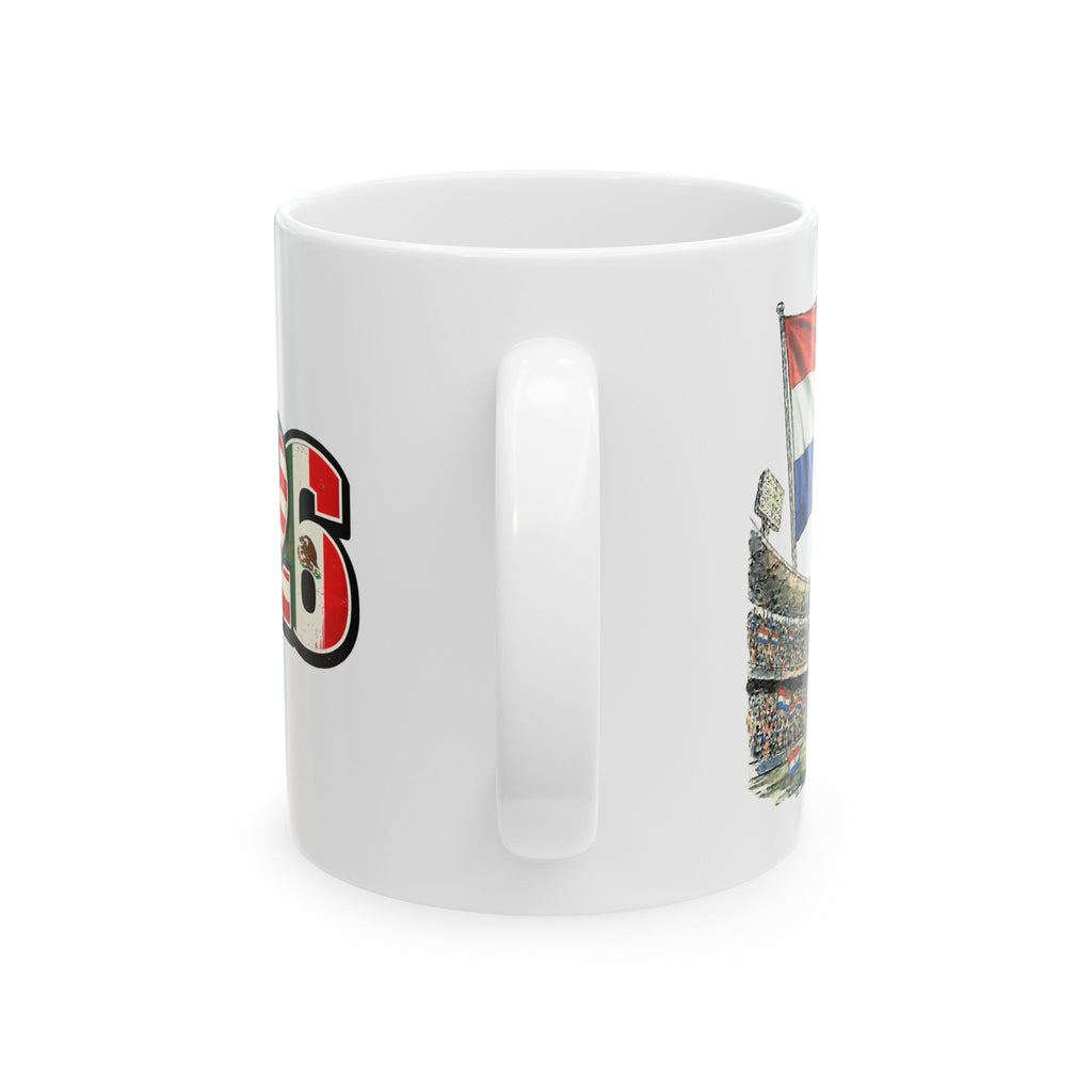 Croatia World Cup 2026 Mug, Soccer Ball, Ceramic Mug, Croatia Flag, Sports Fan Mug