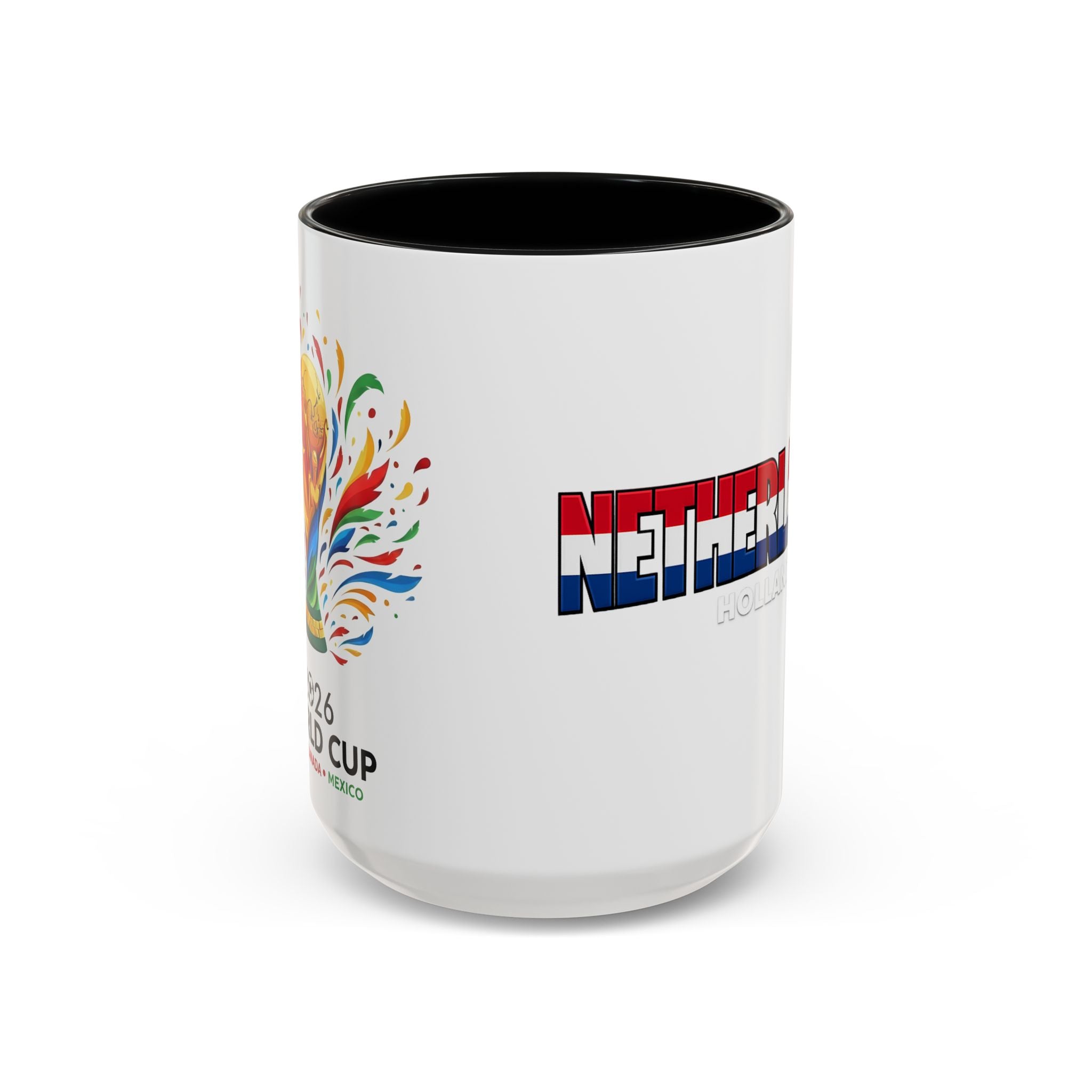 Netherlands Flag Text Coffee Mug | Accent 11oz 15oz, World Cup 2026, Gift for Dad