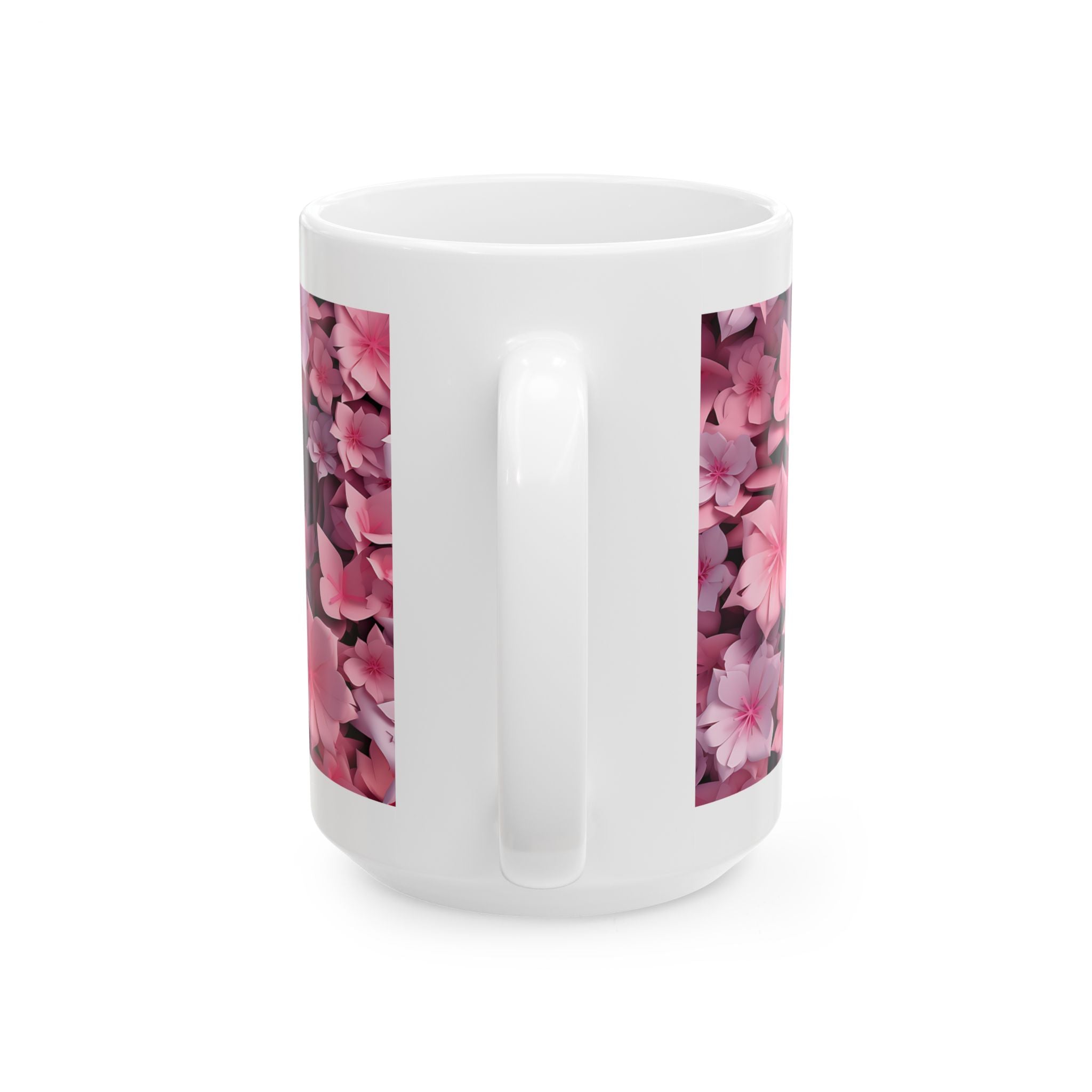 Pink Floral Heart with Butterflies Mug | Spring Flower Ceramic Mug, Mother's Day Sale