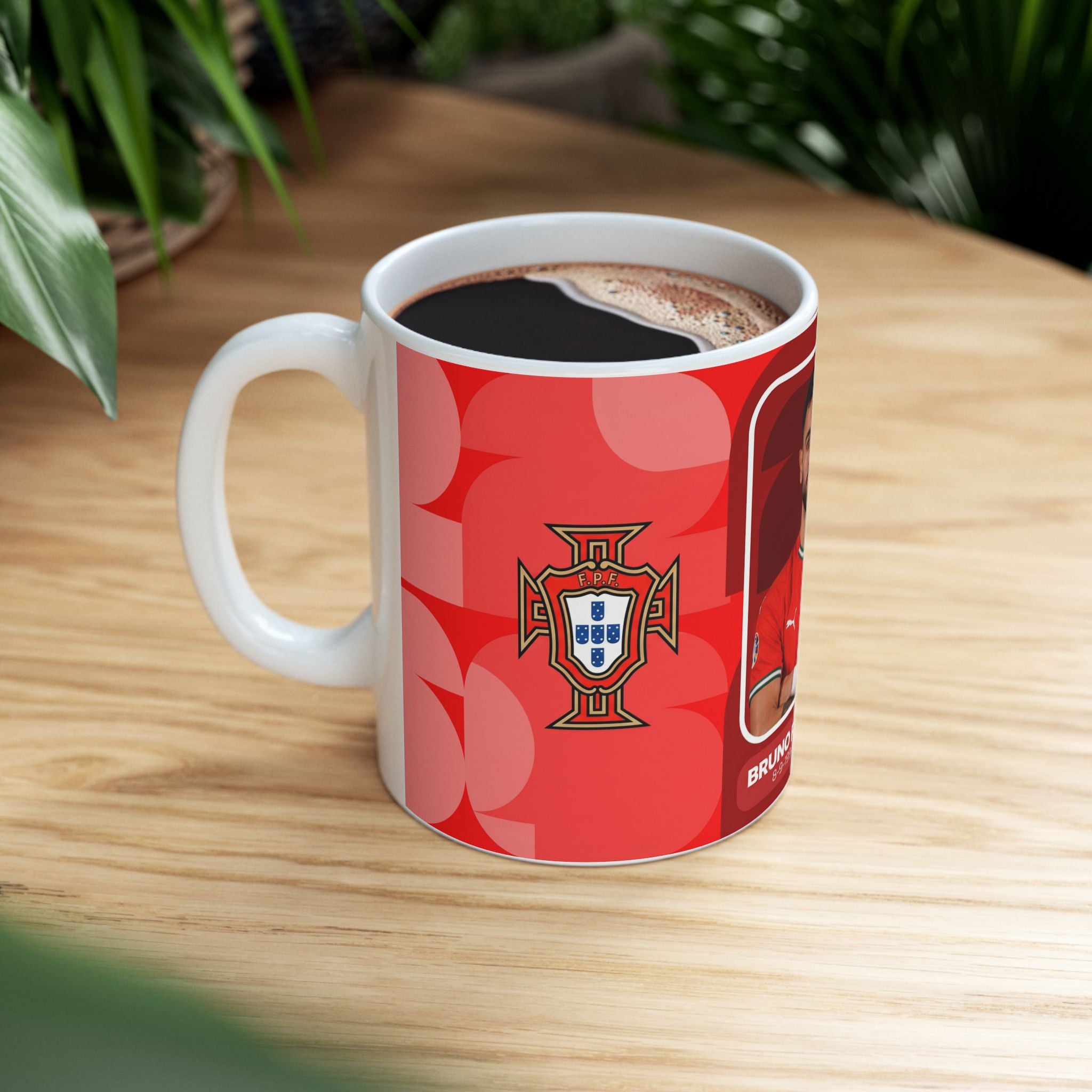 Portugal Bruno Fernandes Soccer Player Ceramic Mug – Coffee Cup(11oz/15oz), World Cup 2026 Mugs