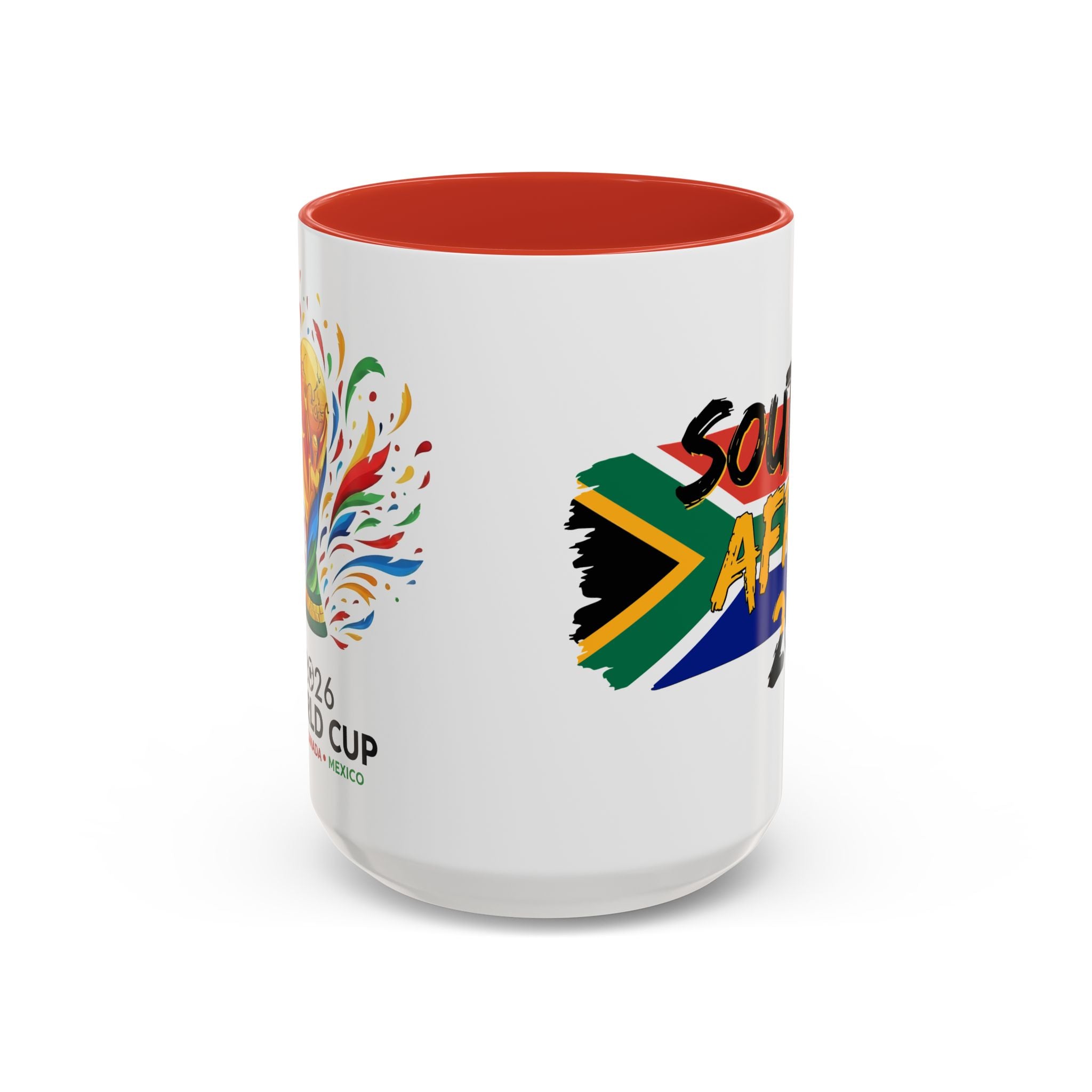 South Africa 2026 Soccer Flag Accent Coffee Mug | 11oz 15oz, Soccer World Cup 2026, Gift for Dad