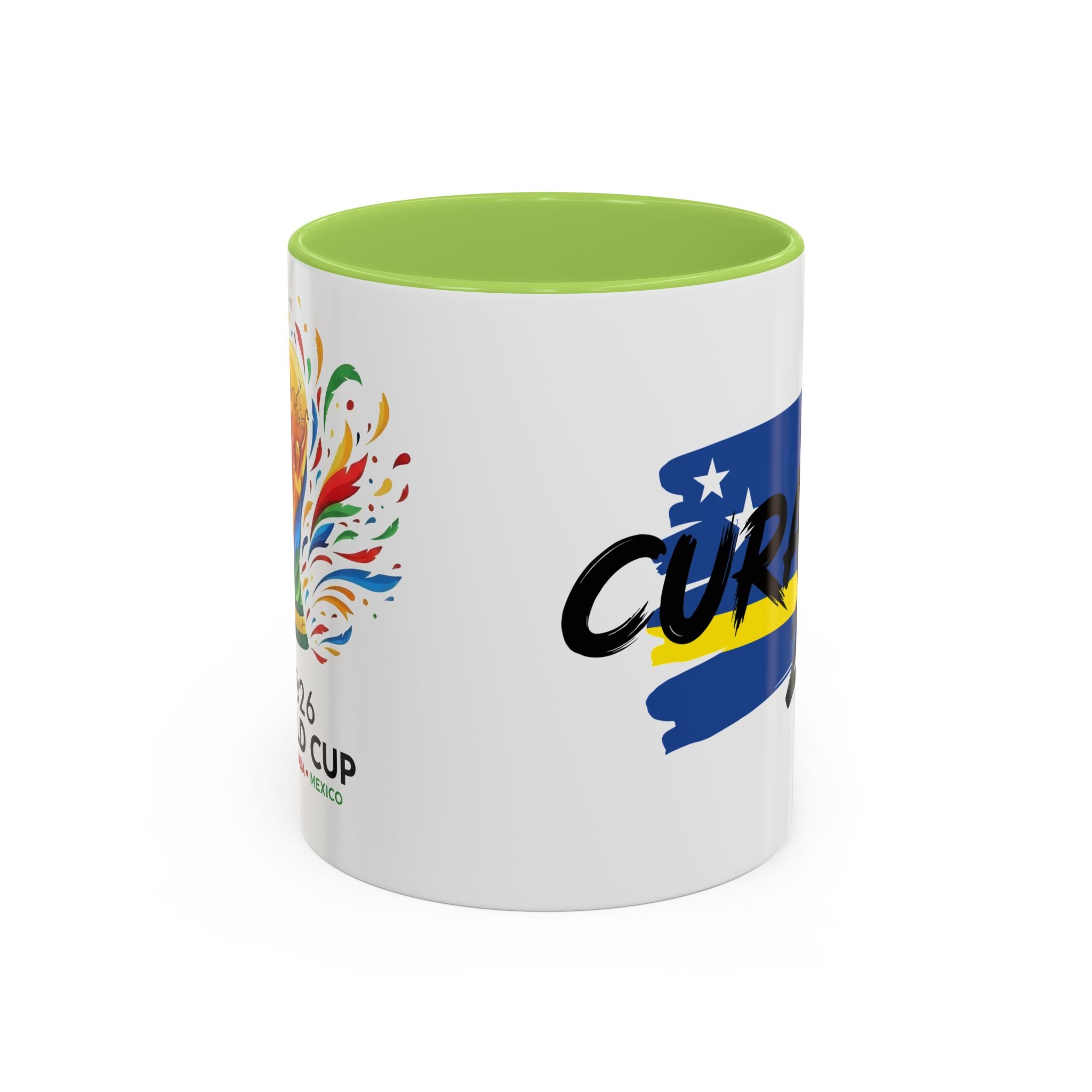 Curaçao 2026 Soccer Flag Accent Coffee Mug | 11oz 15oz,Soccer World Cup 2026, Gift For Dad