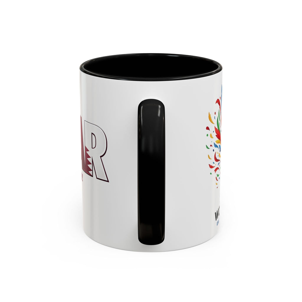 QATAR Yalla Qatar! Accent Coffee Mug | 11oz 15oz, Soccer World Cup 2026, Gifts for Dad