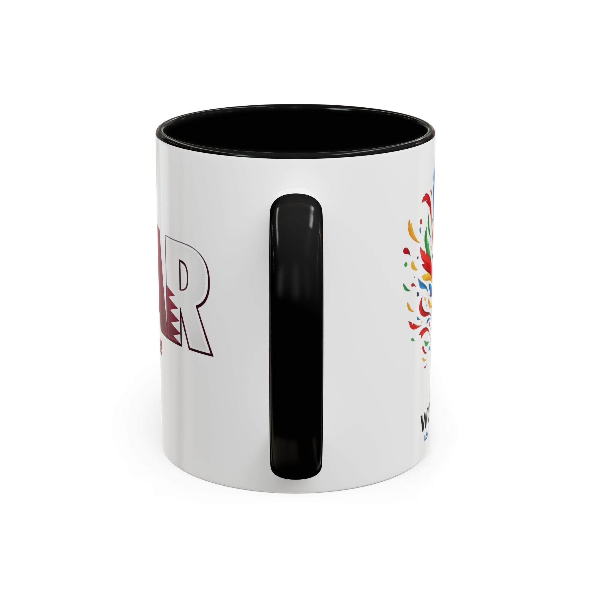 QATAR Yalla Qatar! Accent Coffee Mug | 11oz 15oz, Soccer World Cup 2026, Gifts for Dad