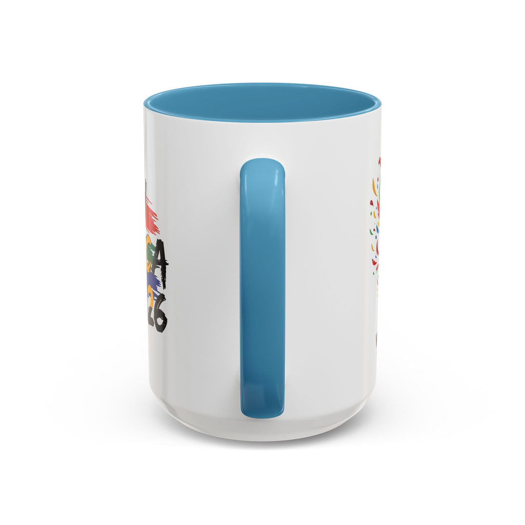 South Africa 2026 Soccer Flag Accent Coffee Mug | 11oz 15oz, Soccer World Cup 2026, Gift for Dad