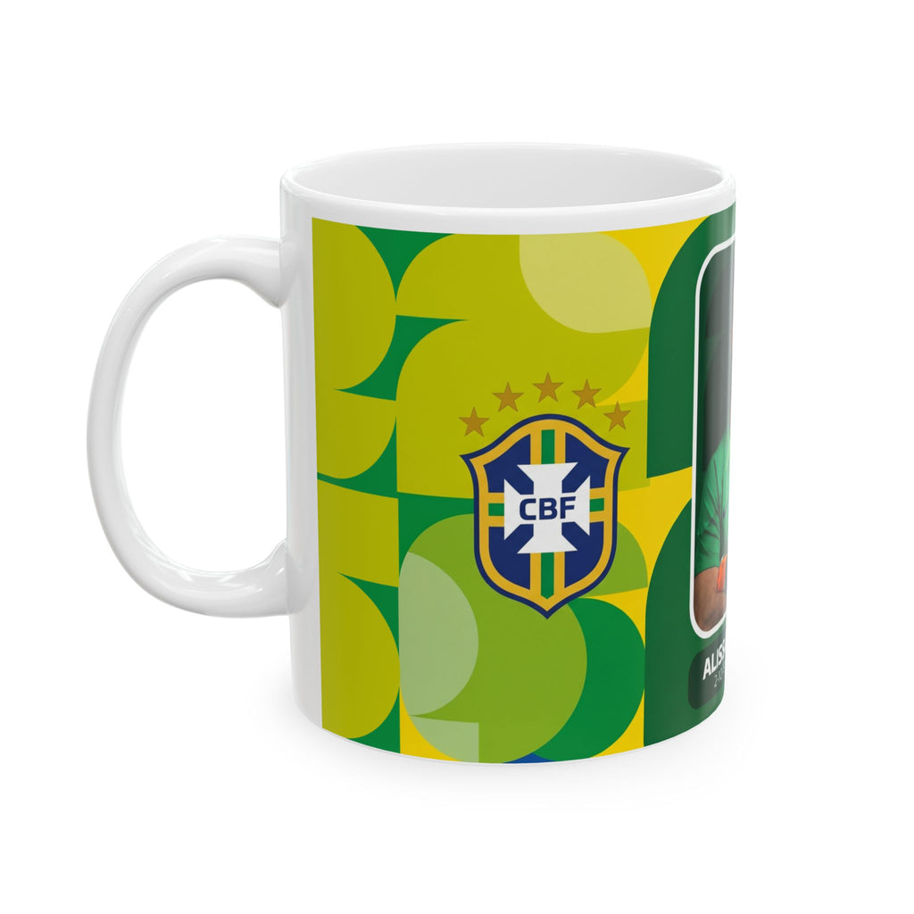 Brazil Soccer Player Alisson Becker Ceramic Mug – Coffee Cup 11oz/15oz, World Cup 2026 Mugs