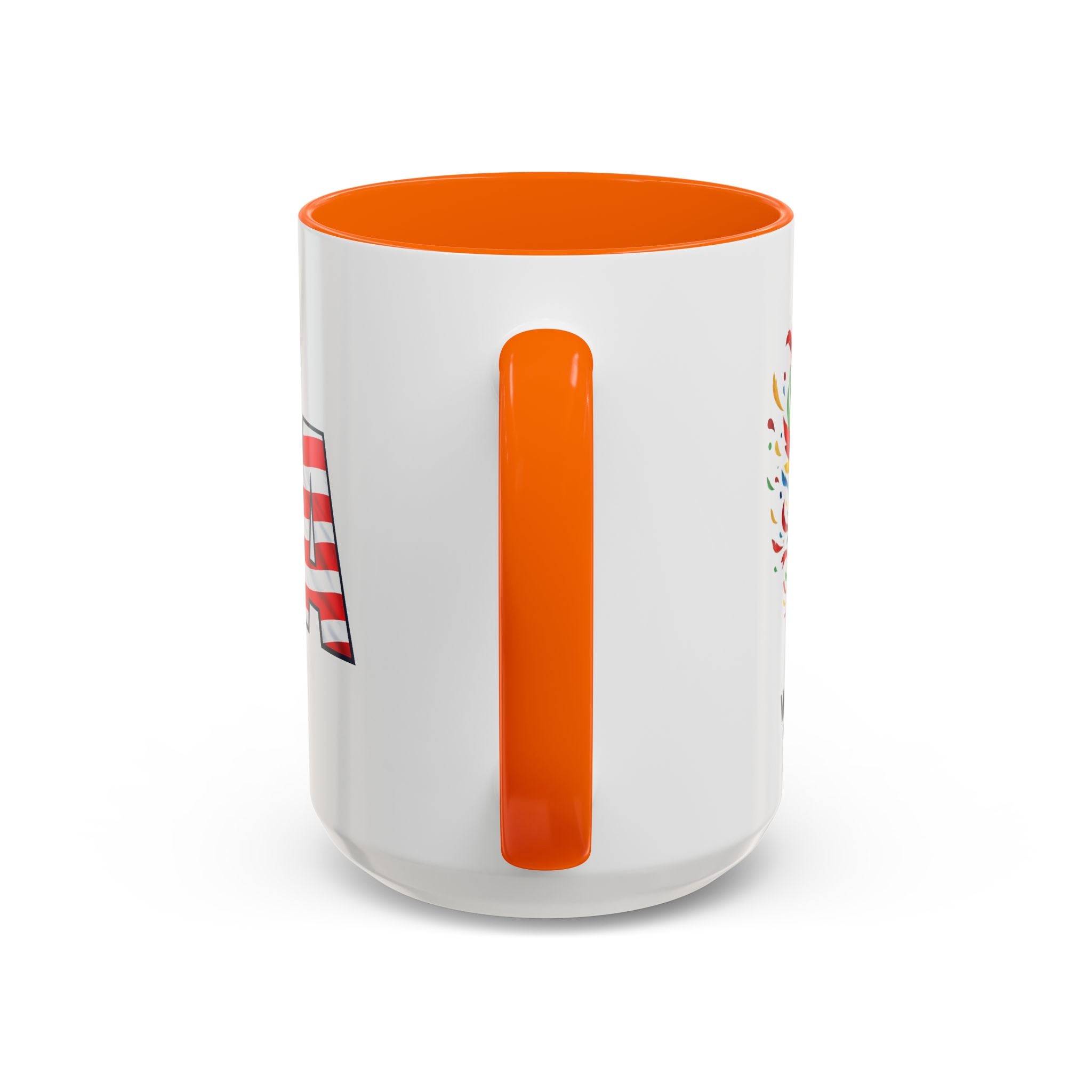 USA Flag Text Accent Coffee Mug | Patriotic American Stars Stripes Mug, Soccer World Cup 2026, Gifts for Dad