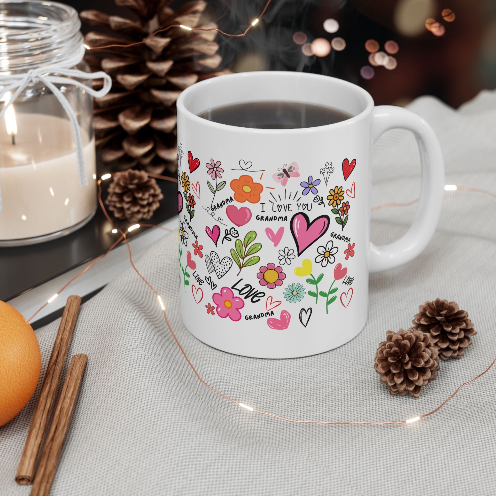 Mother's Day coffee mug, gift for mom, floral happy mothers day cup