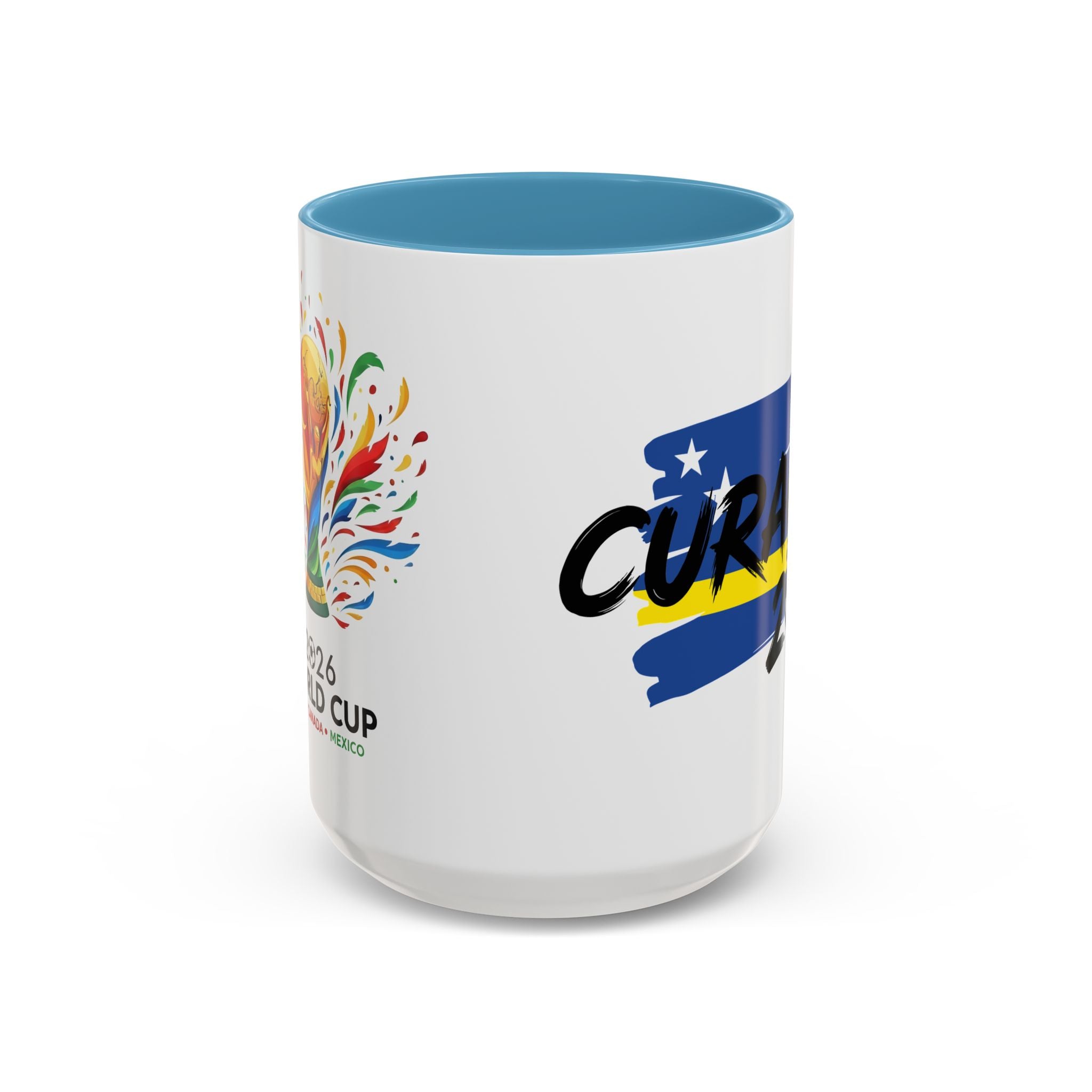 Curaçao 2026 Soccer Flag Accent Coffee Mug | 11oz 15oz,Soccer World Cup 2026, Gift For Dad