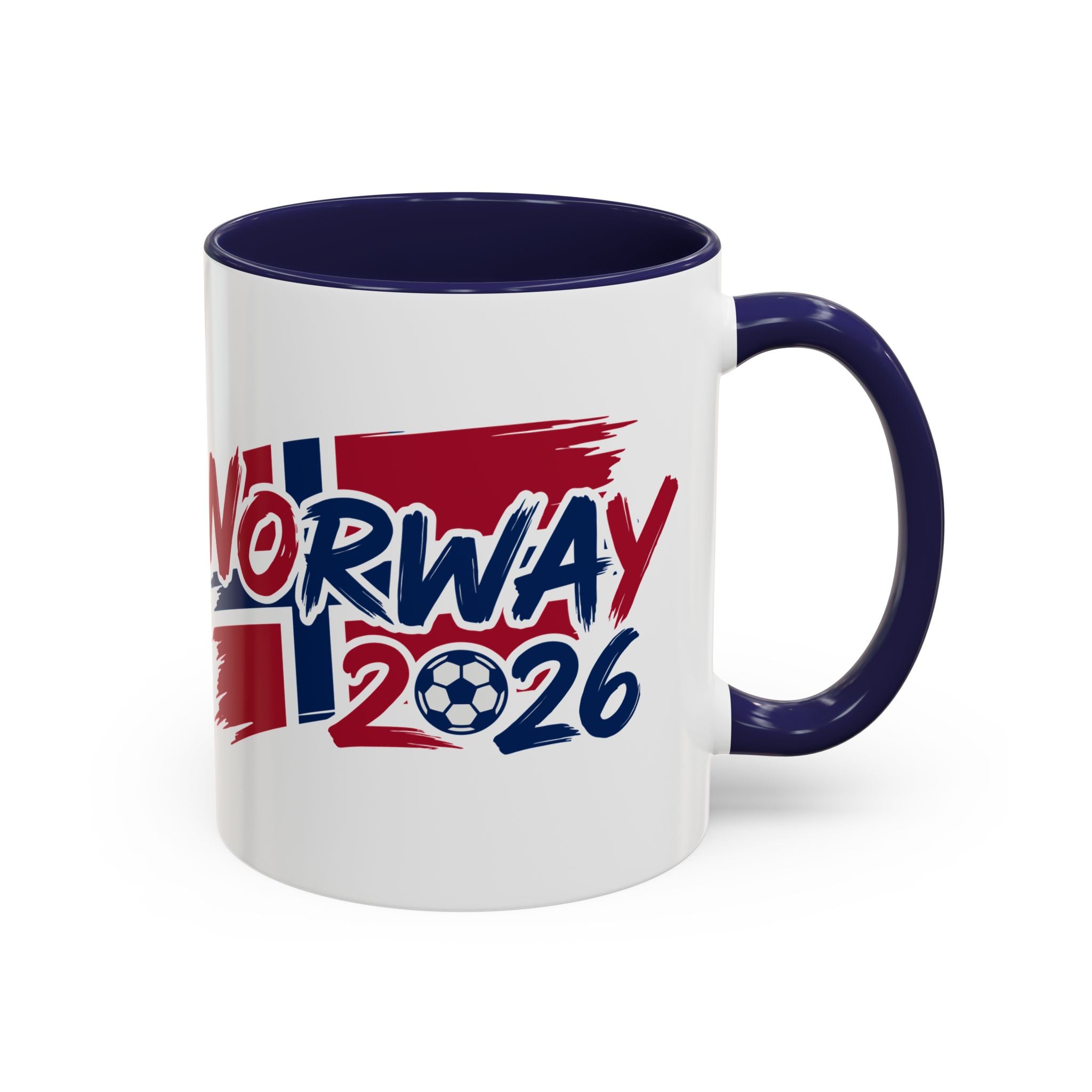 Norway 2026 Soccer Flag Accent Coffee Mug | 11oz 15oz, World Cup 2026, Gift for Dad