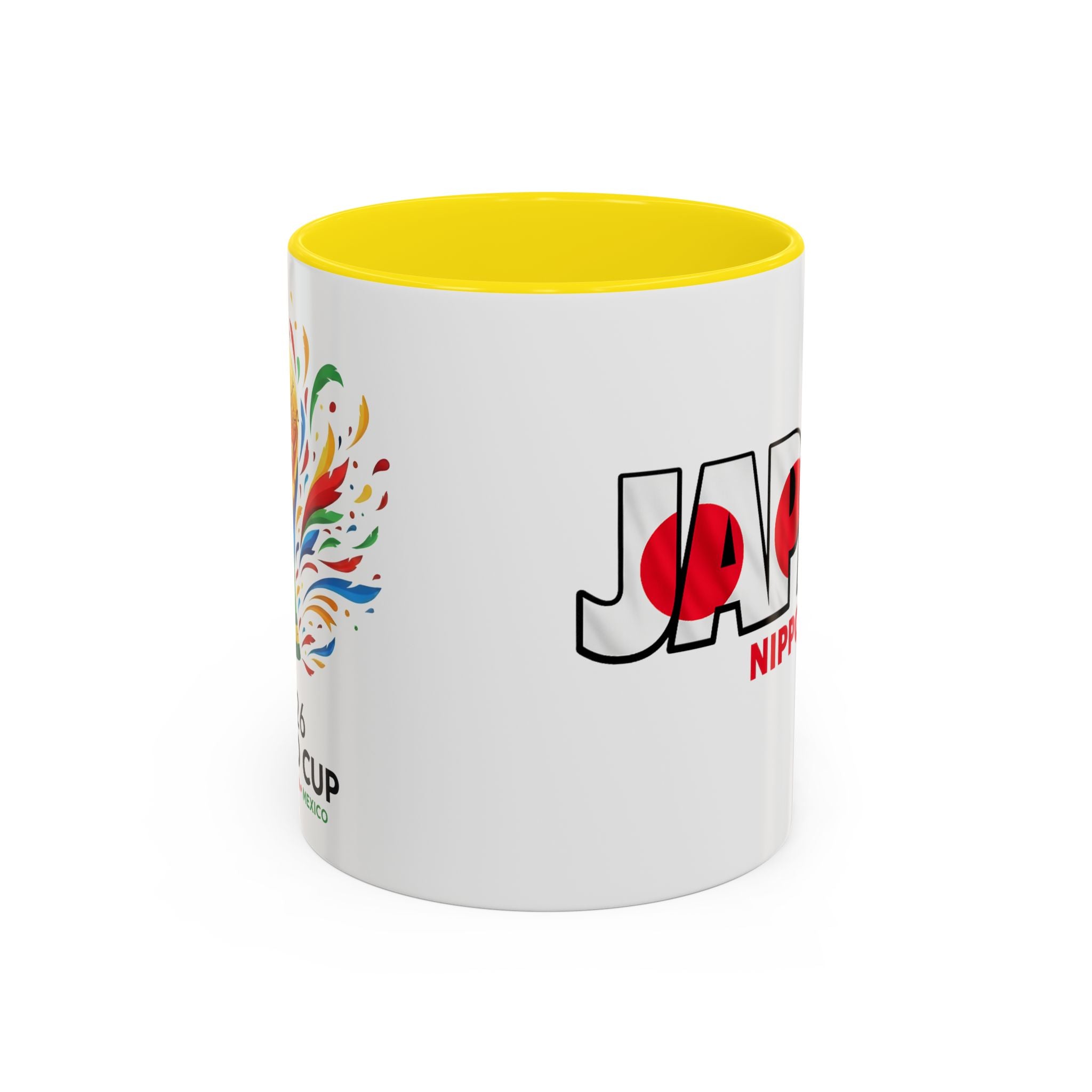 Japan Nippon Text Accent Mug | Flag Lettering Coffee Cup, World Cup 2026, Gift for Dad