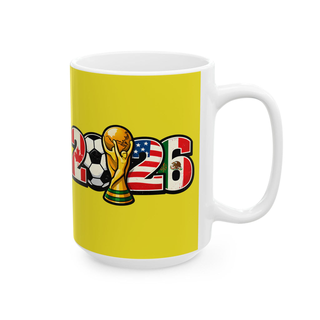 South Africa World Cup 2026 Mug, Yellow Ceramic Mug, South Africa Flag, Soccer Fan Gift