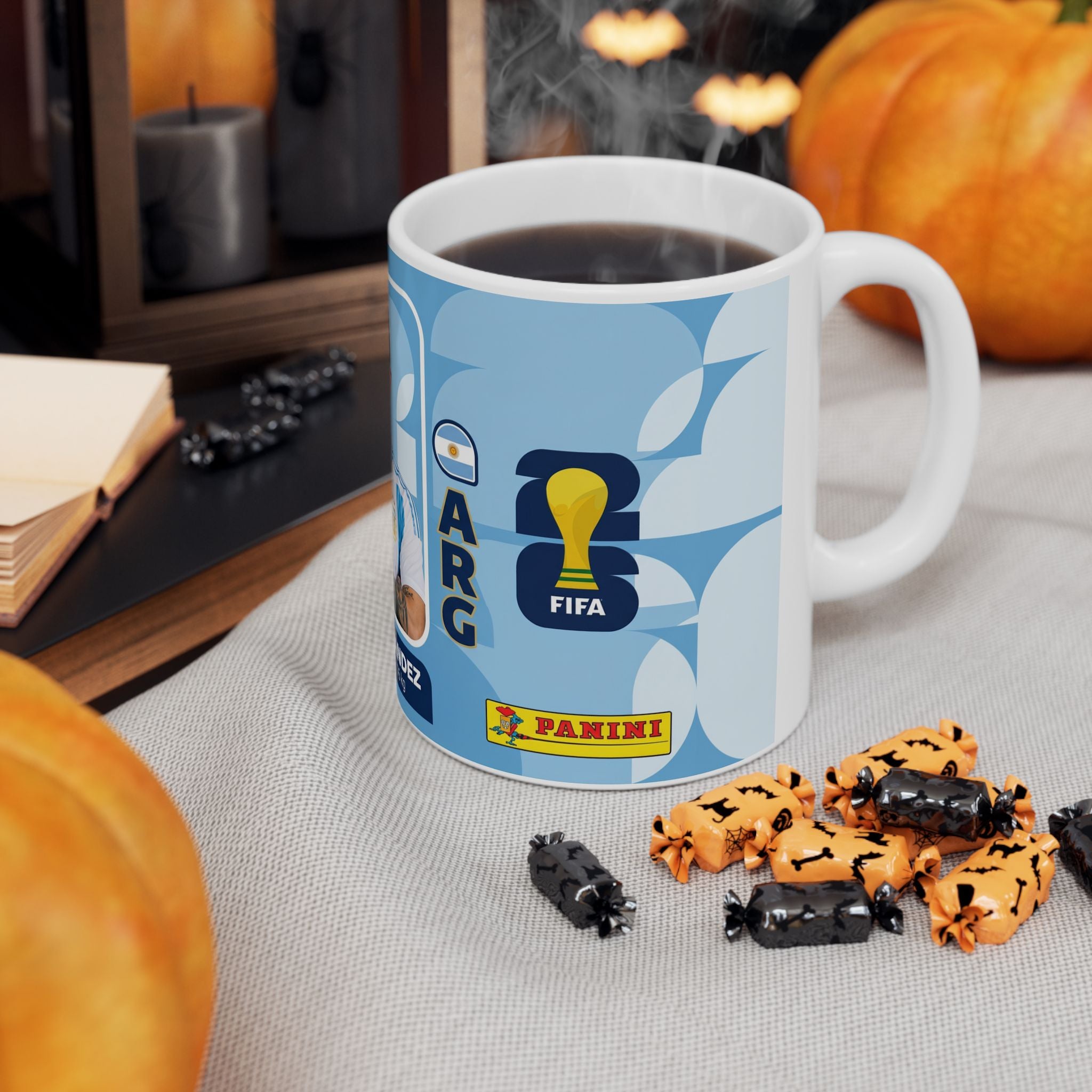 Argentina Soccer Player Enzo Fernández Ceramic Mug —  Fan Gift (11oz/15oz), World Cup 2026 Mugs