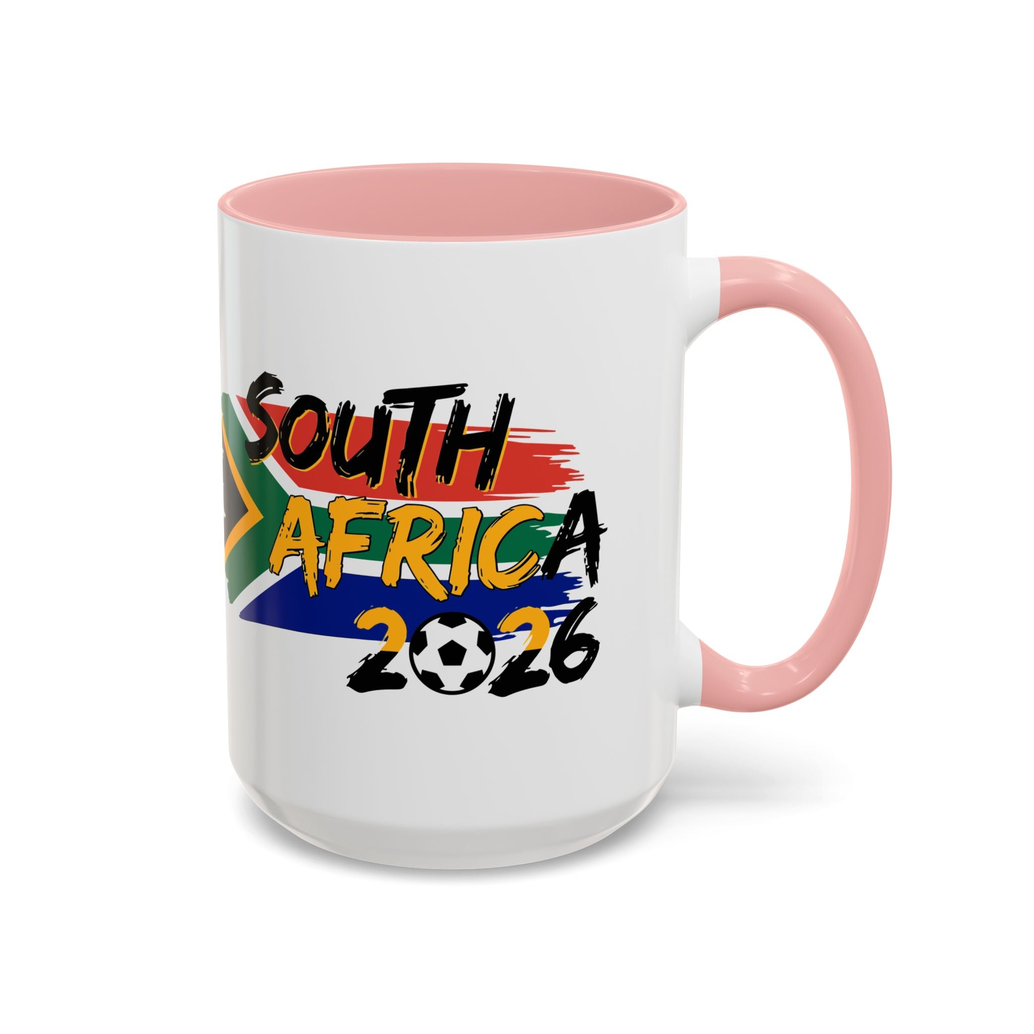 South Africa 2026 Soccer Flag Accent Coffee Mug | 11oz 15oz, Soccer World Cup 2026, Gift for Dad