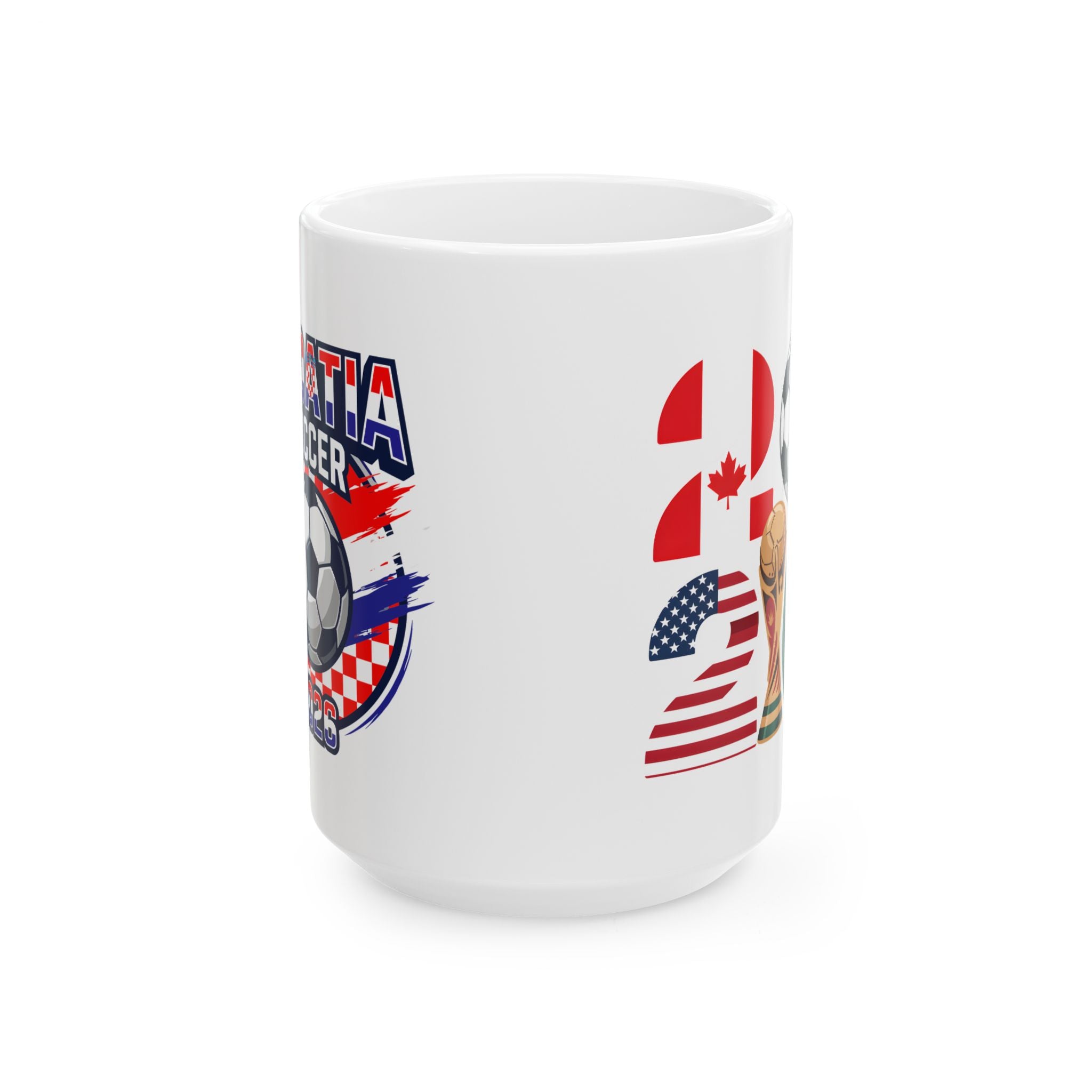 Croatia Soccer Crest Mug | Soccer Ball Flag Design Ceramic Mug, World Cup 2026 Gift for Dad,