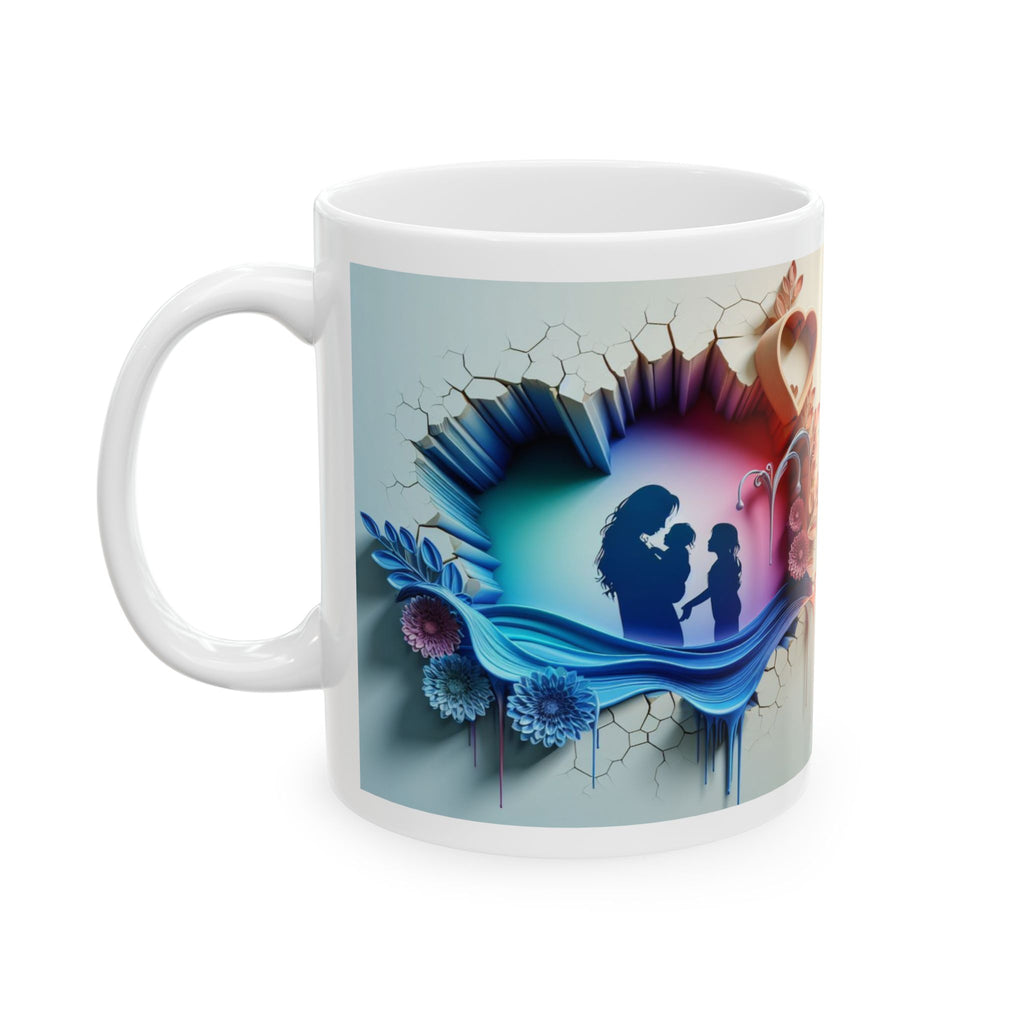 Abstract Heart Bloom Mug | Ceramic Coffee Cup, Mother's Day Sale