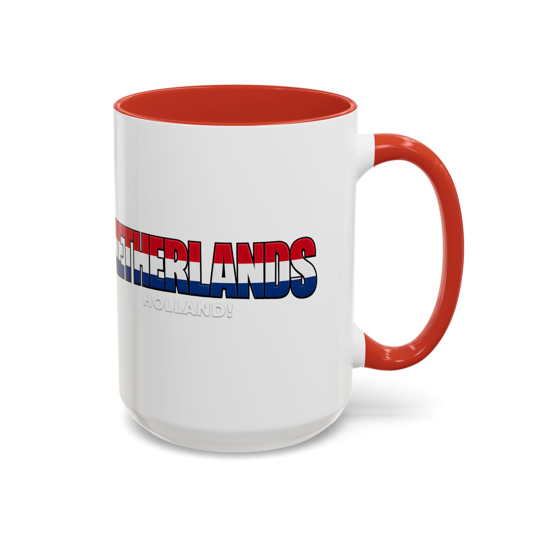 Netherlands Flag Text Coffee Mug | Accent 11oz 15oz, World Cup 2026, Gift for Dad