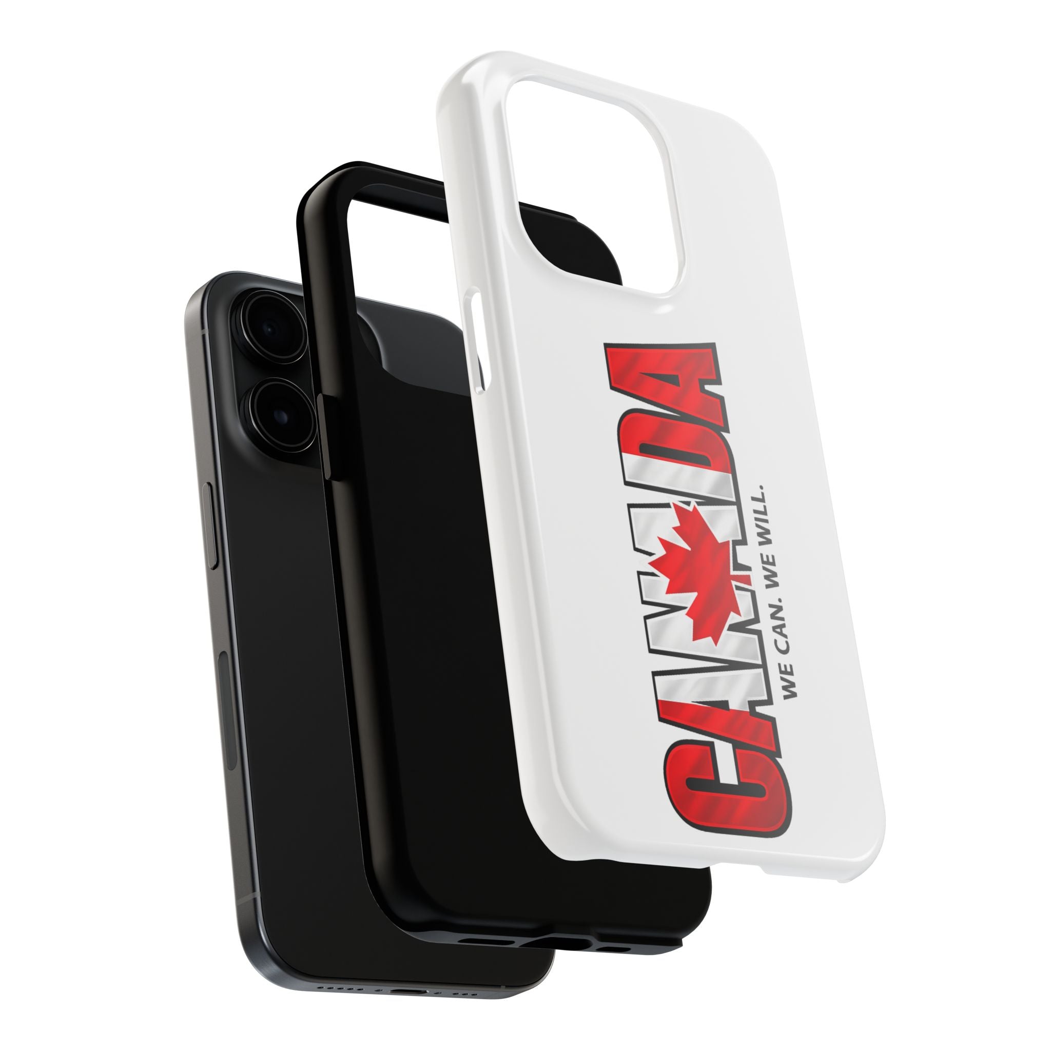 Canada Maple Leaf Phone Case | Canada text with red leaf, we can we will, Protective, Glossy, World Cup 2026