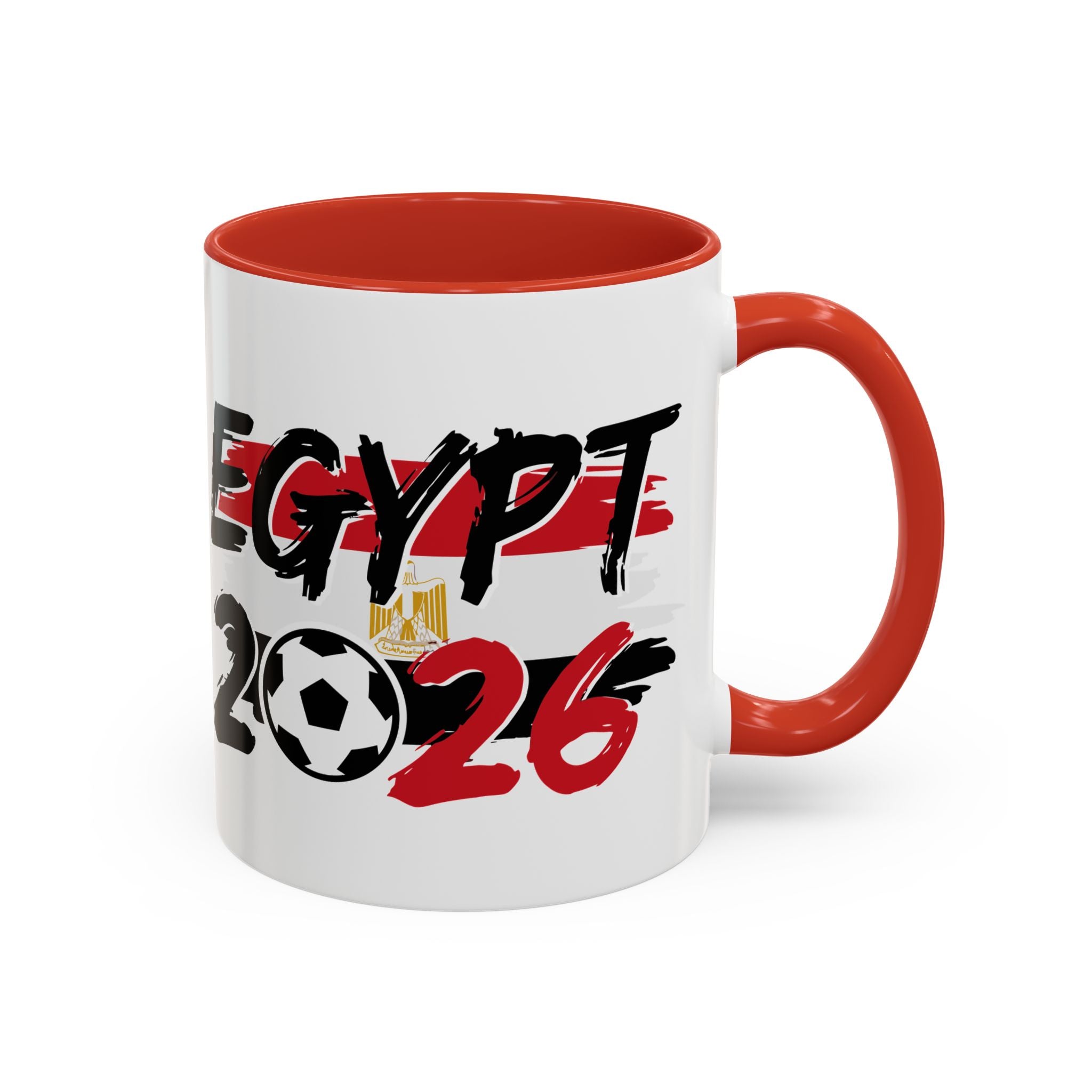 Egypt 2026 Soccer World Cup Accent Coffee Mug | Egypt 2026 Football Flag Design, Soccer World Cup 2026, Gift for Dad