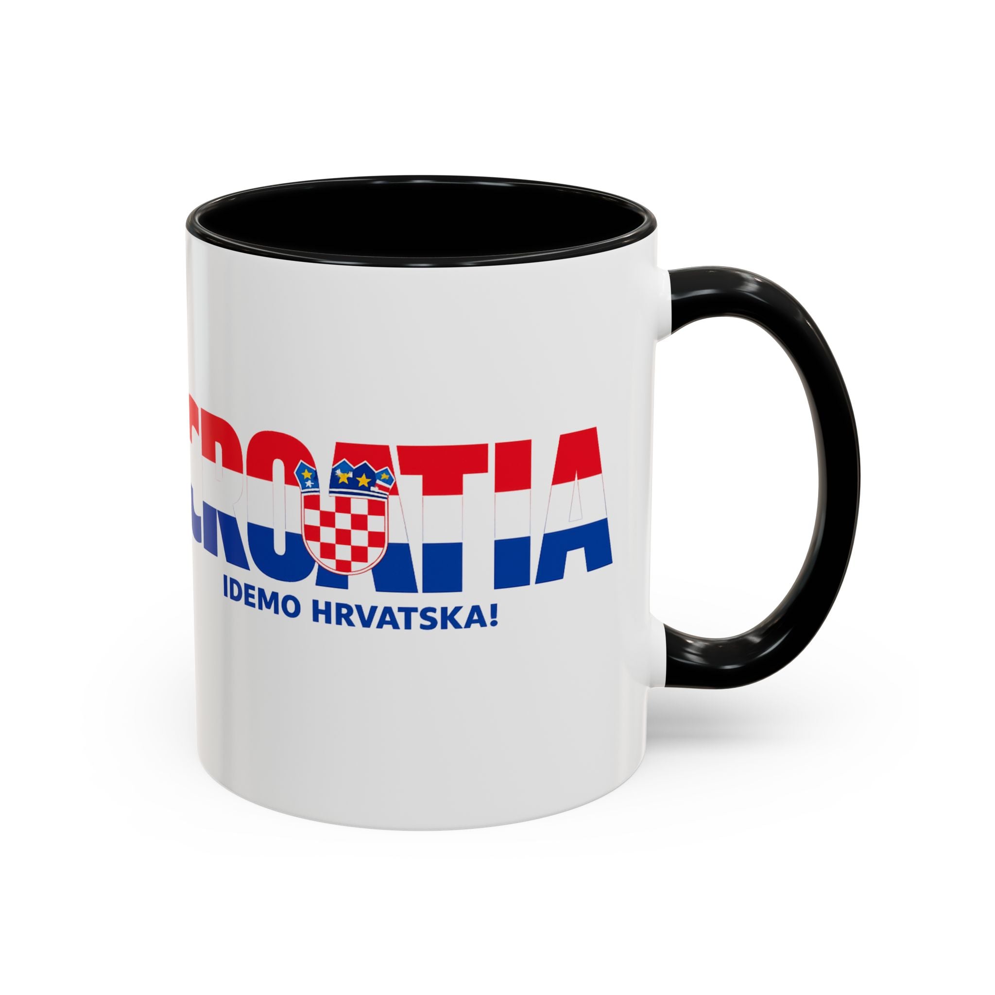 Croatia Flag Logo Accent Coffee Mug | Croatian Pride 11oz 15oz, World Cup 2026, Gifts for Dad