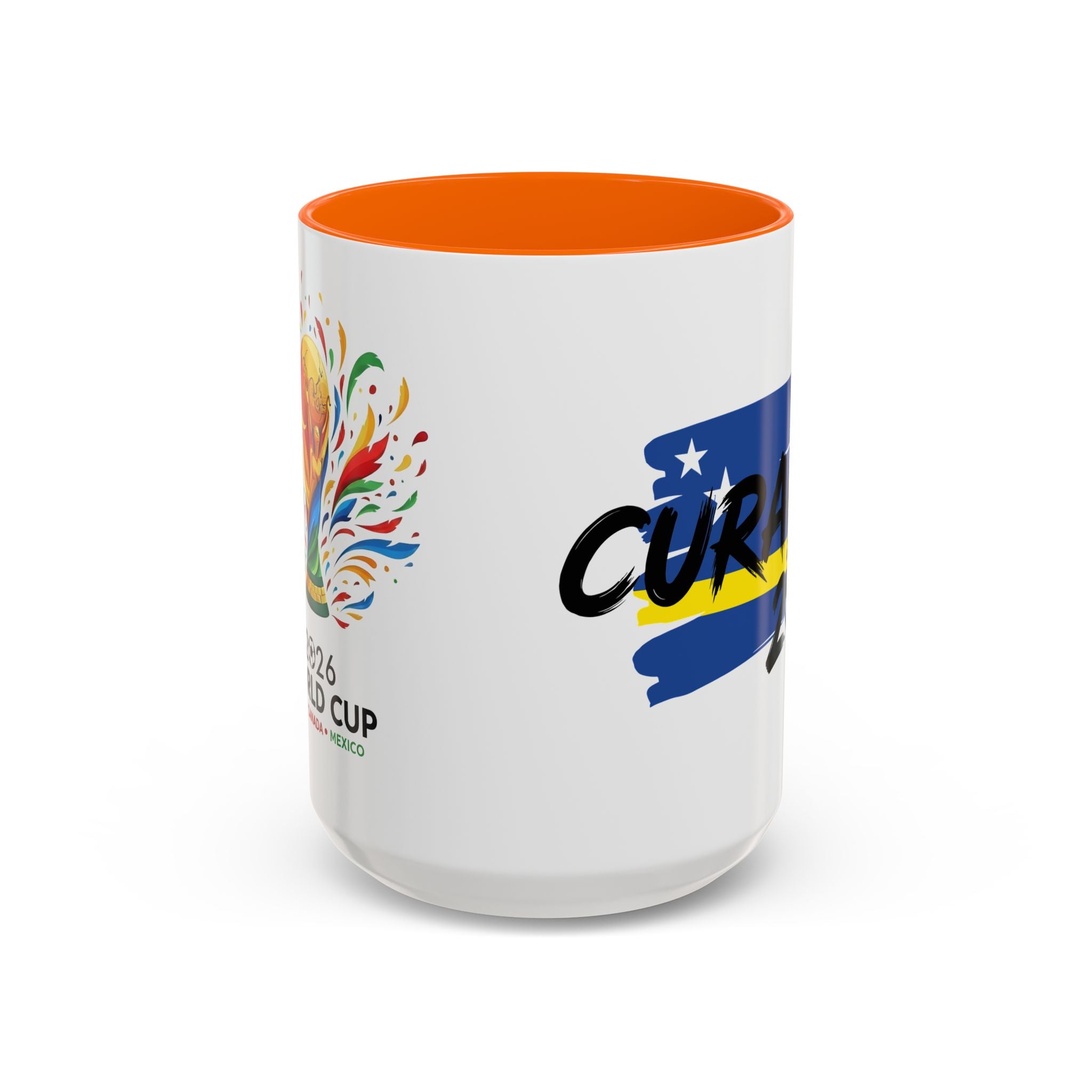 Curaçao 2026 Soccer Flag Accent Coffee Mug | 11oz 15oz,Soccer World Cup 2026, Gift For Dad